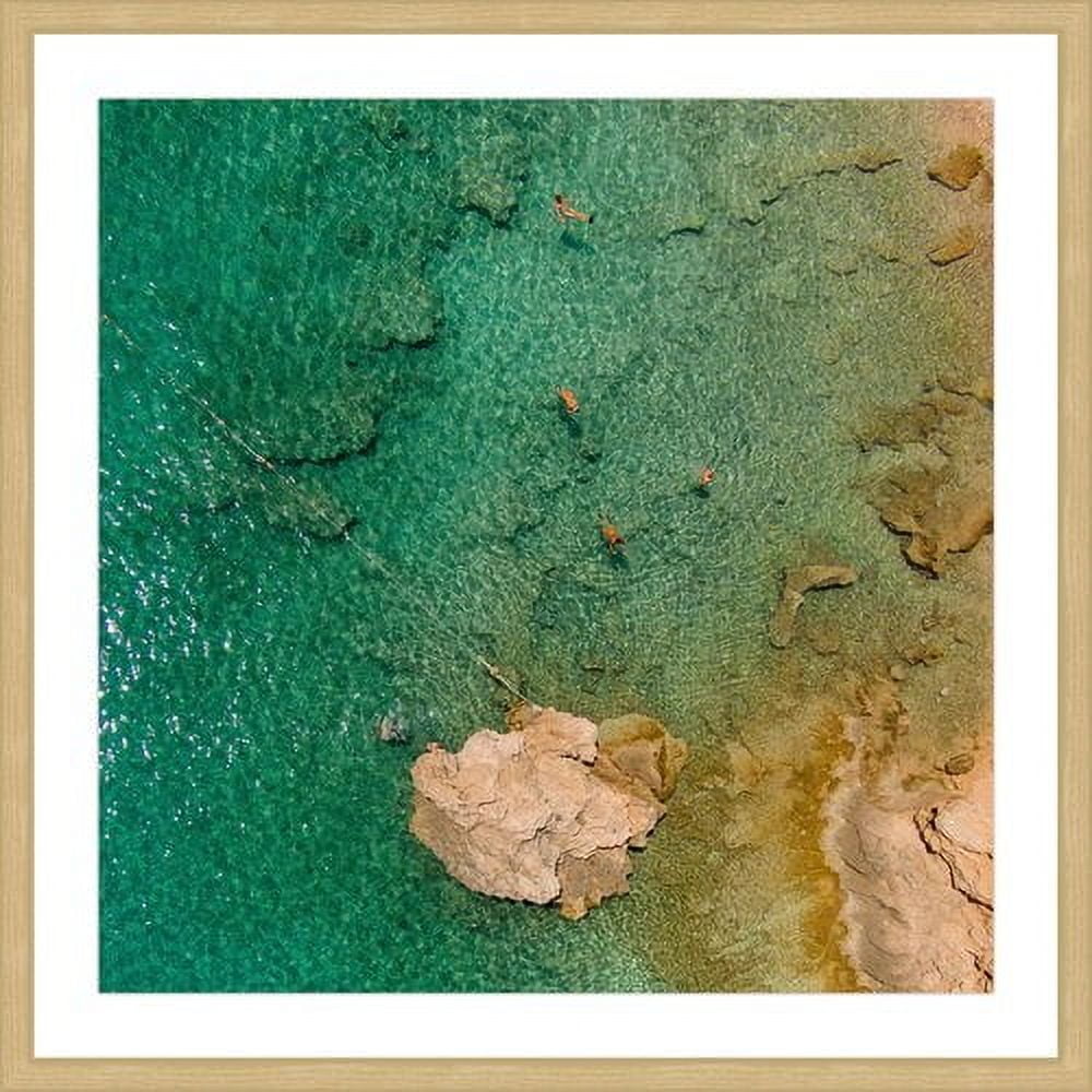 Marmont Hill "Green Waves" by Karolis Janulis Framed Painting Print