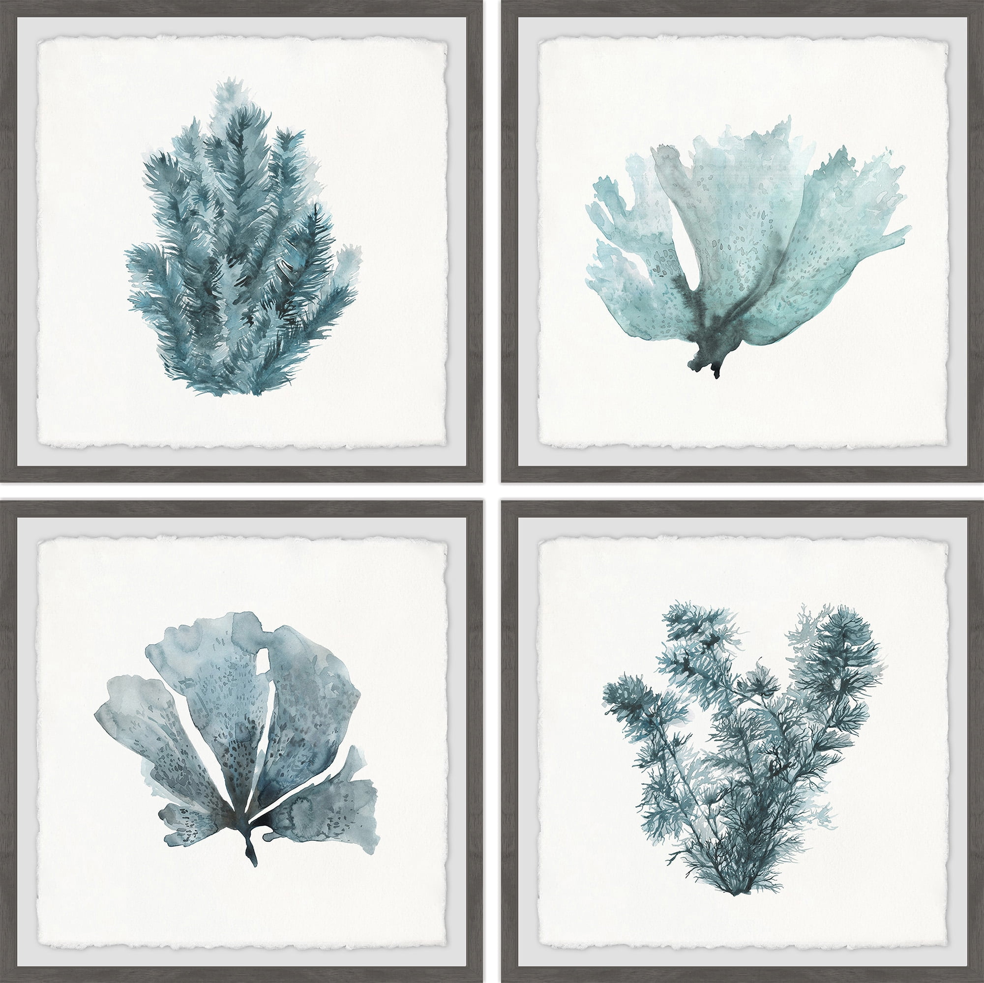 Marmont Hill Greens II Quadriptych, 36" x 36"
