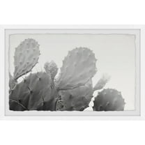 Marmont Hill Grey Cactus Framed Wall Art, 12.00" x 1.50"