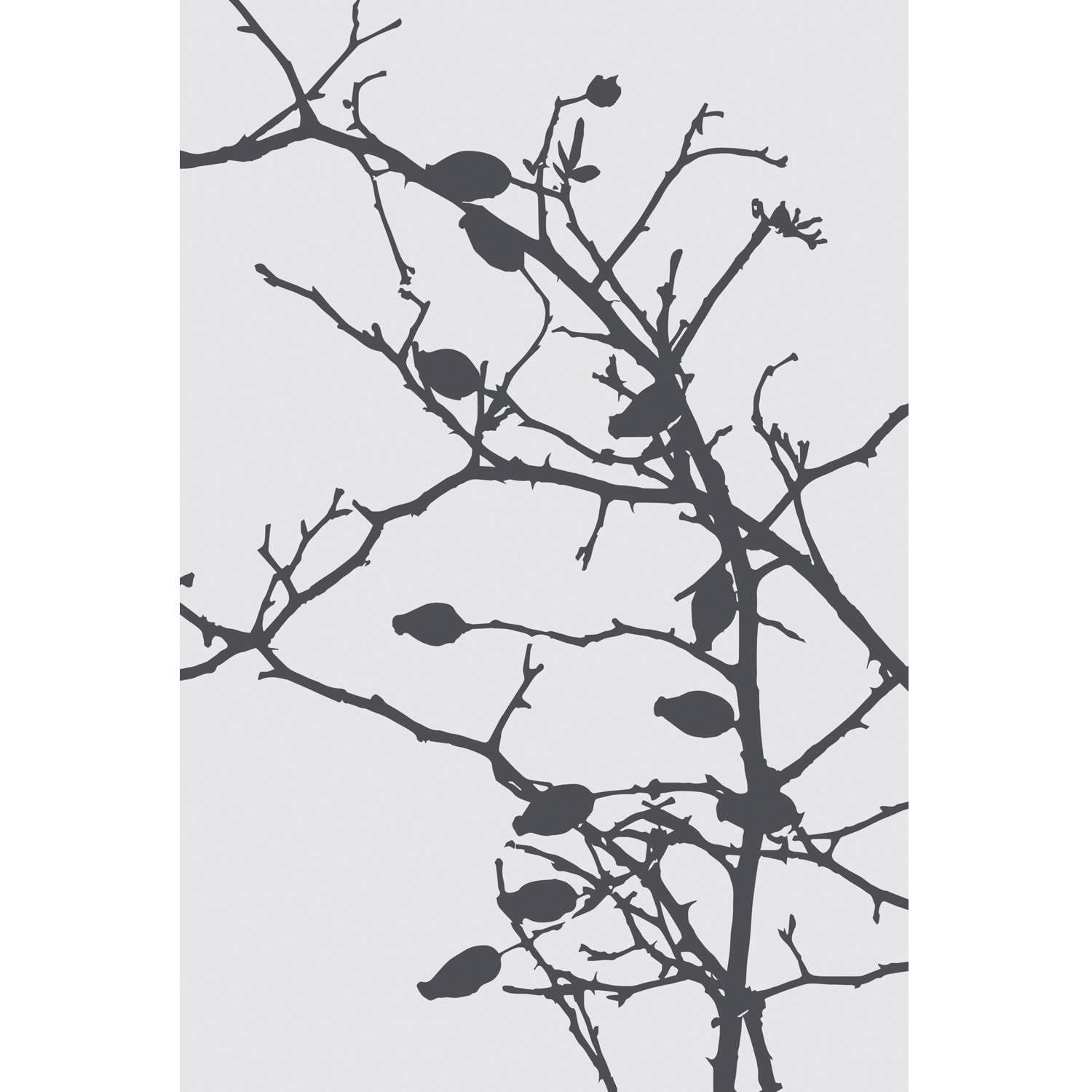 Marmont Hill "Grey Leaves" by Katarina Snygg Painting Print on Wrapped Canvas