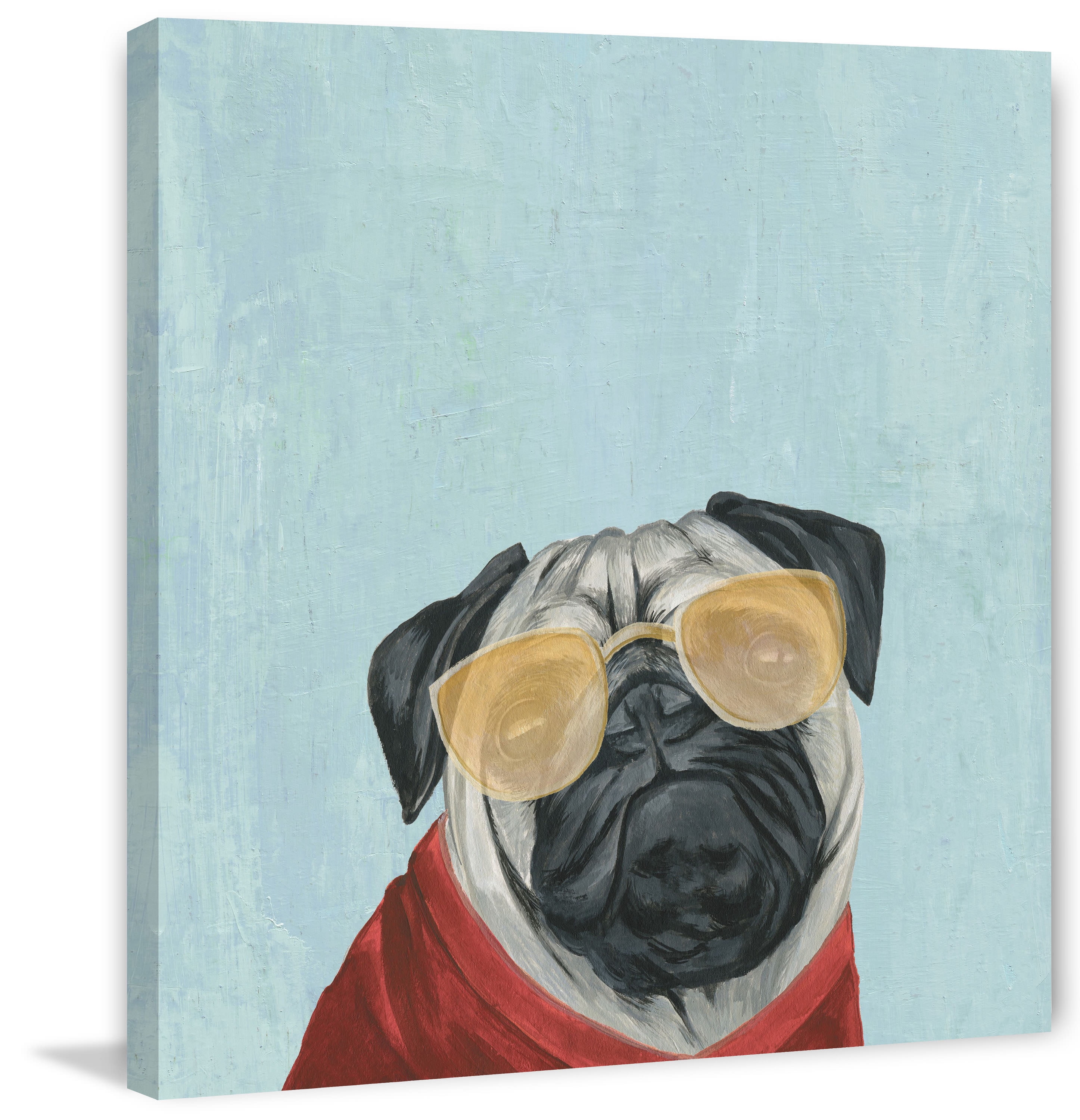 Marmont Hill "Grimace Face with Eye Glass" Painting Print on Wrapped Canvas