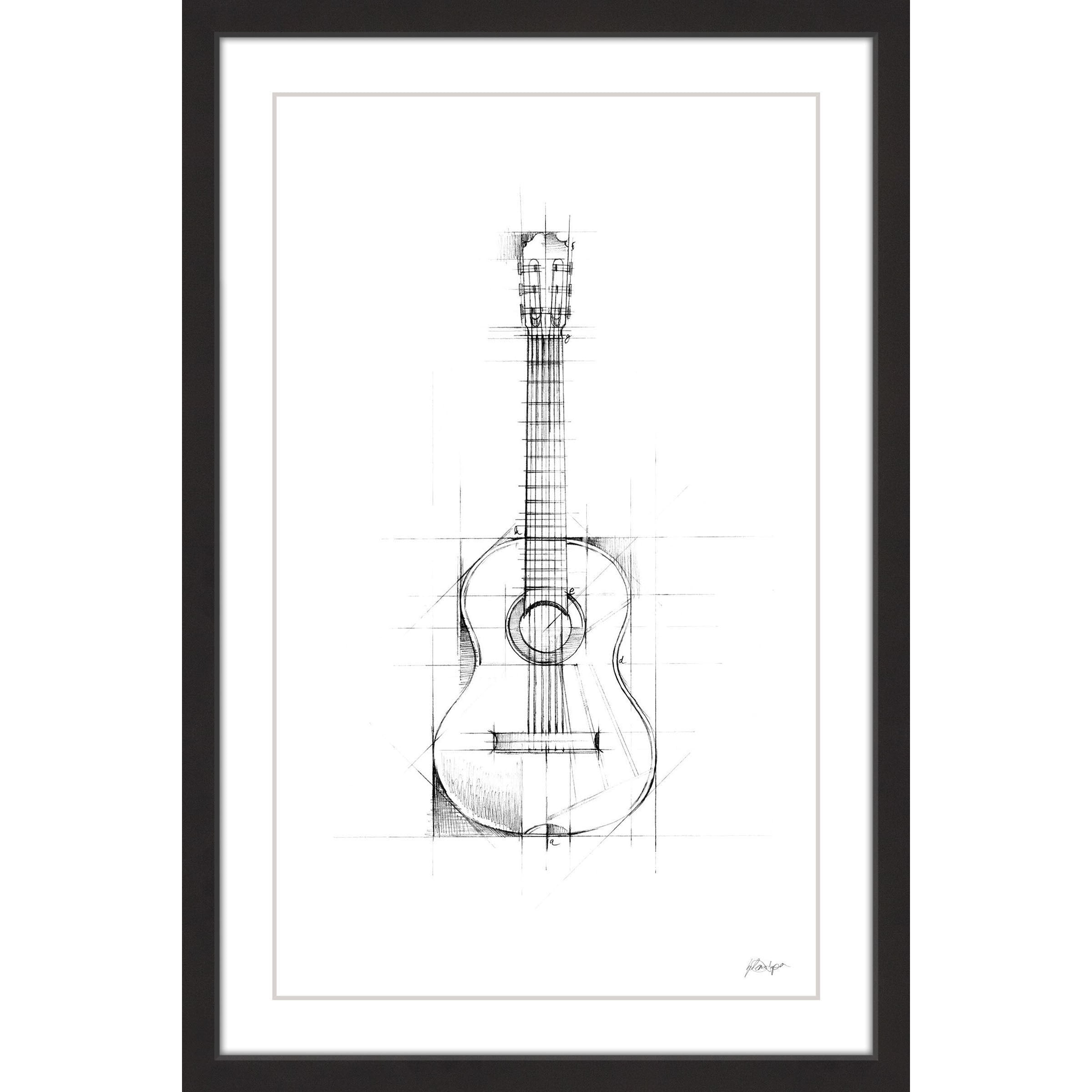 Marmont Hill "Guitar Sketch" Framed Painting Print