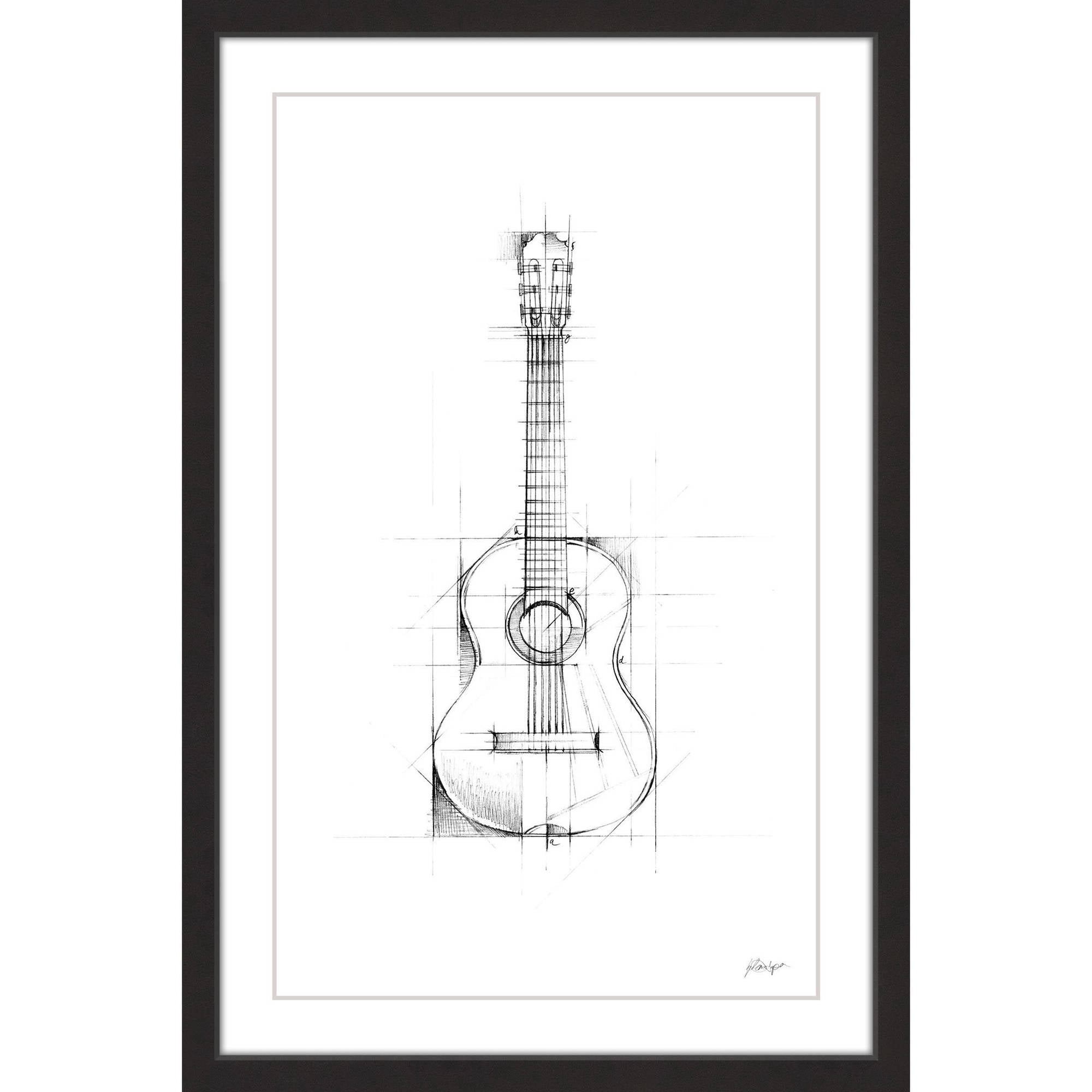 Marmont Hill "Guitar Sketch" Framed Painting Print