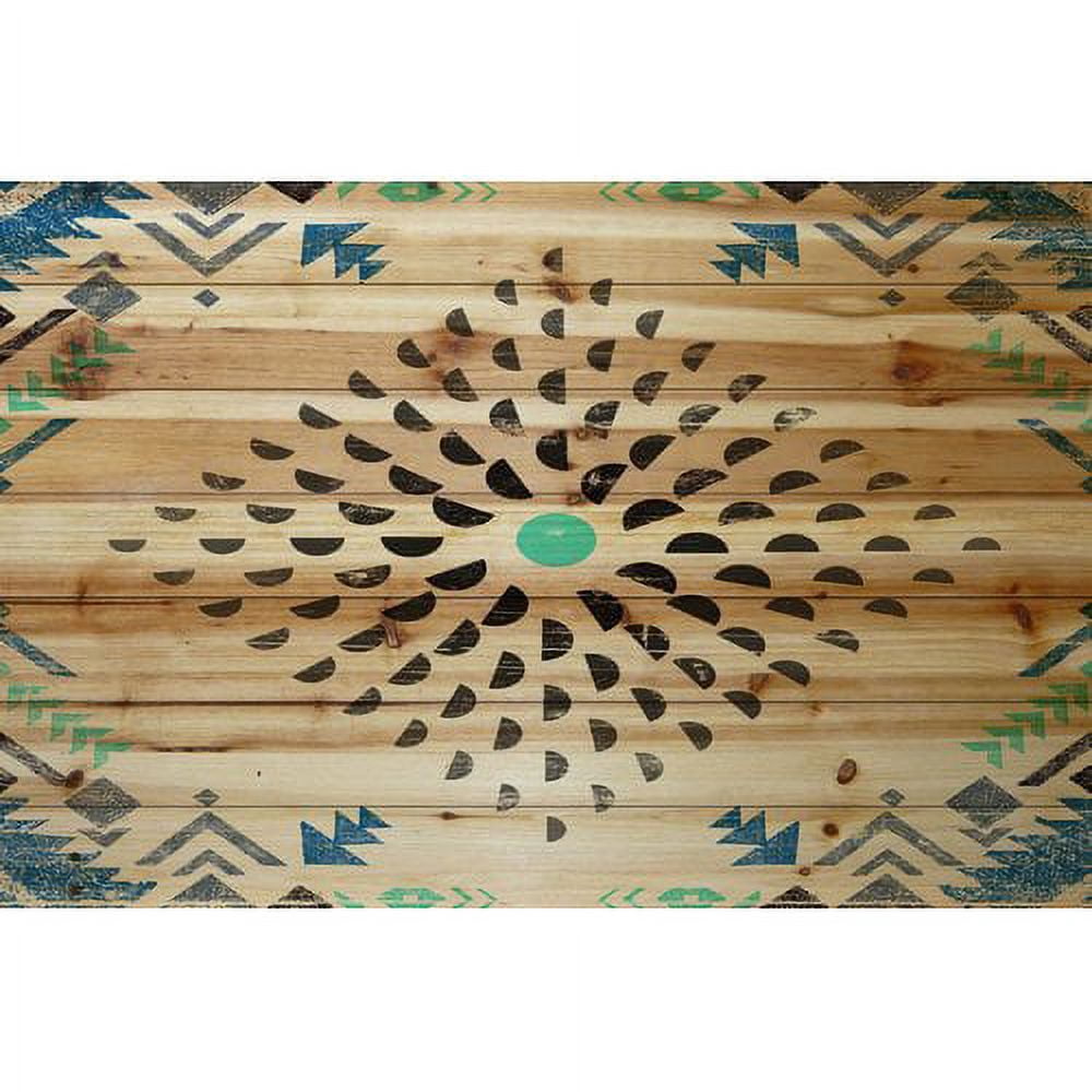 Marmont Hill - "Half Moon Shapes" Painting Art Print On Natural Pine Wood, 36.0" x 1.5"