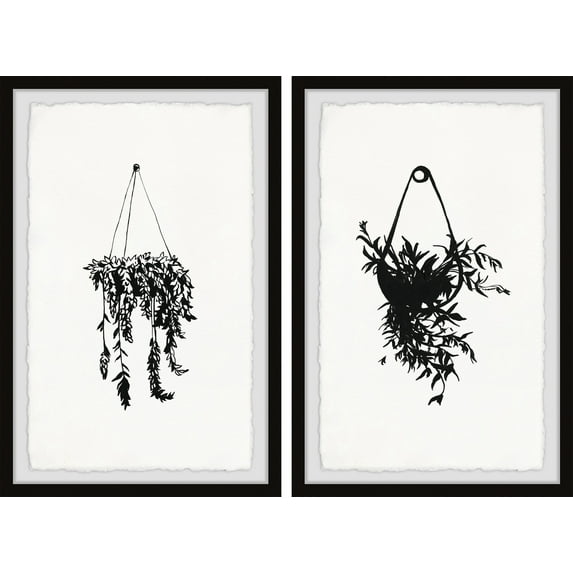 Marmont Hill Hanging Basket Plants Diptych