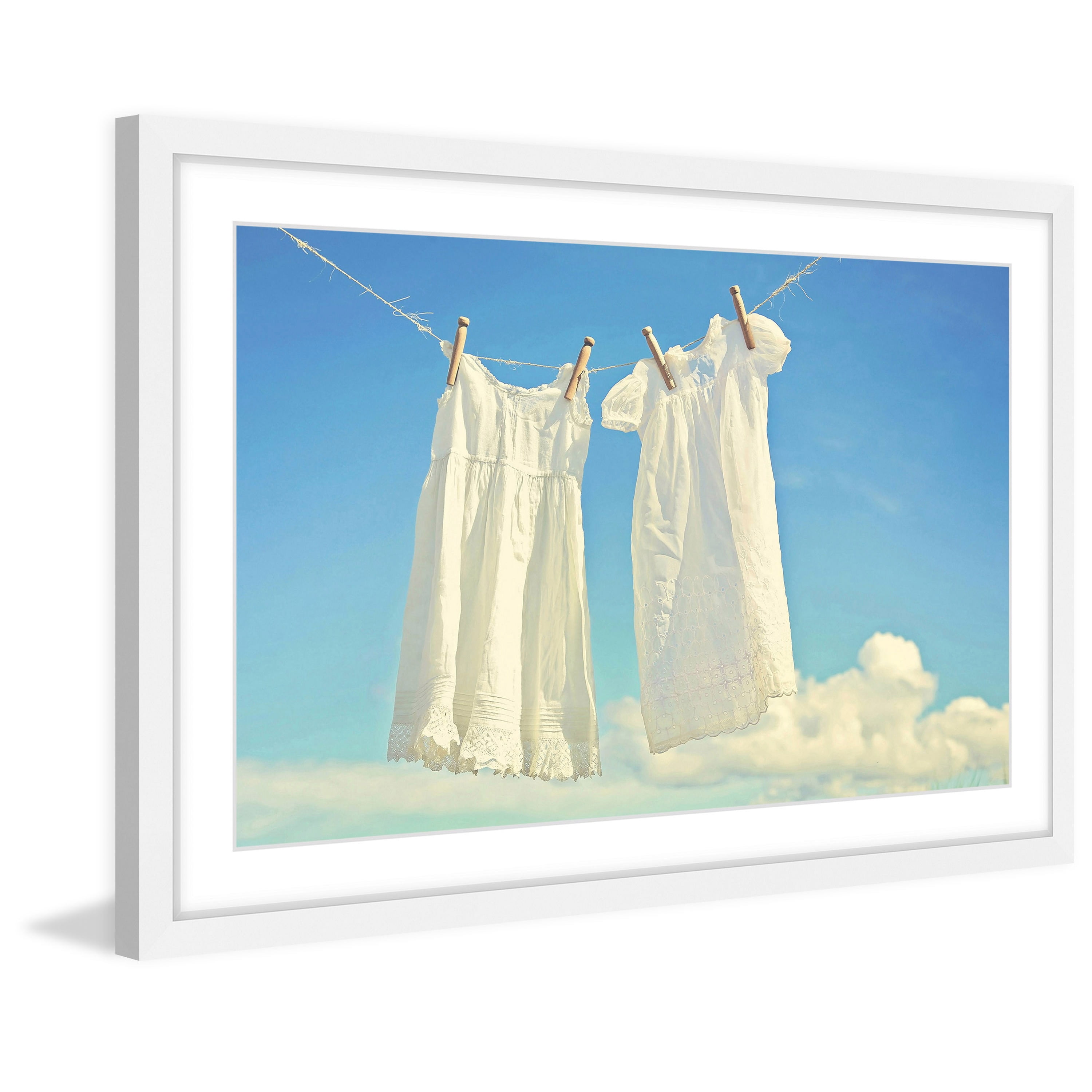 Marmont Hill "Hanging Whites" by Sylvia Cook Framed Painting Print
