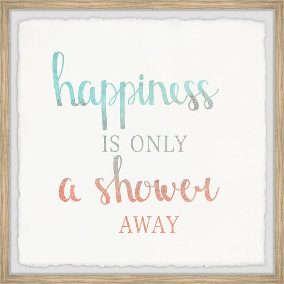 Marmont Hill Happiness in Shower Framed Wall Art, 12" x 12"
