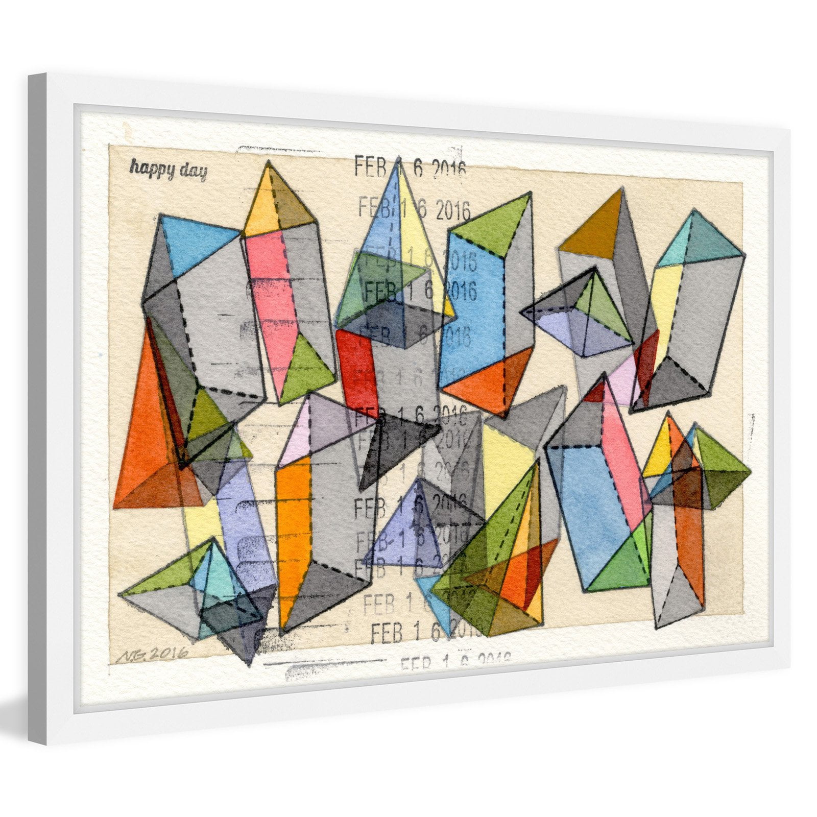 Marmont Hill "Happy Day" by Nikki Galapon Framed Painting Print