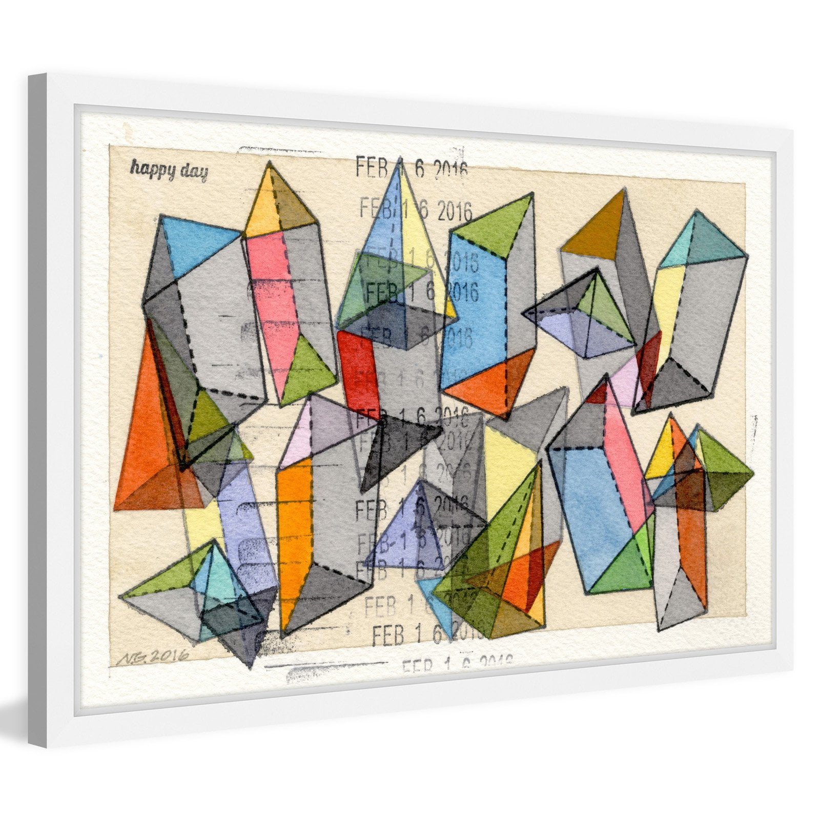 Marmont Hill "Happy Day" by Nikki Galapon Framed Painting Print