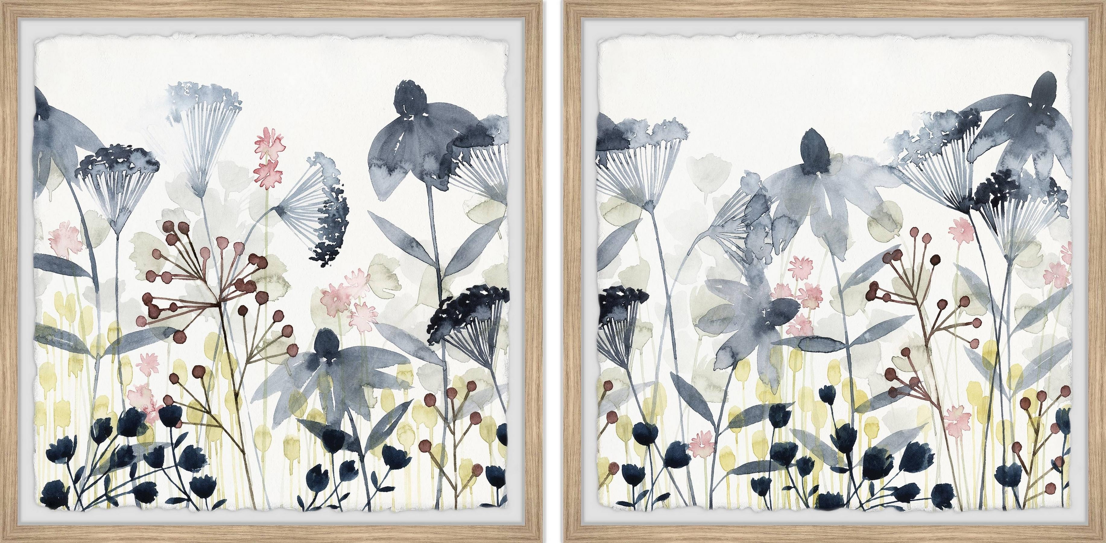Marmont Hill Happy Garden Ii Diptych, Art Prints, 36.00" x 1.50"