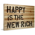 thumbnail image 1 of Marmont Hill "Happy Is the New Rich" by Tori Campisi Painting Print on Natural Pine Wood, 1 of 7