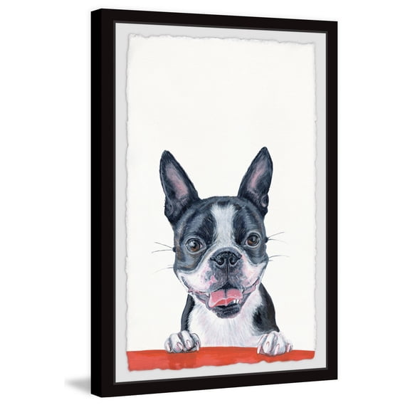 Marmont Hill "Happy Puppy" Framed Painting Art Print, 8.00" x 1.50"