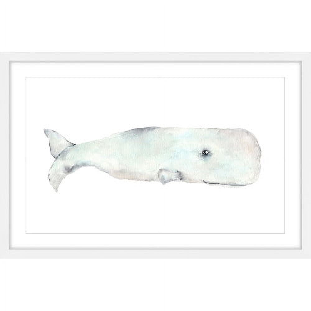 Marmont Hill "Happy Whale" by Thimble Sparrow Framed Painting Print