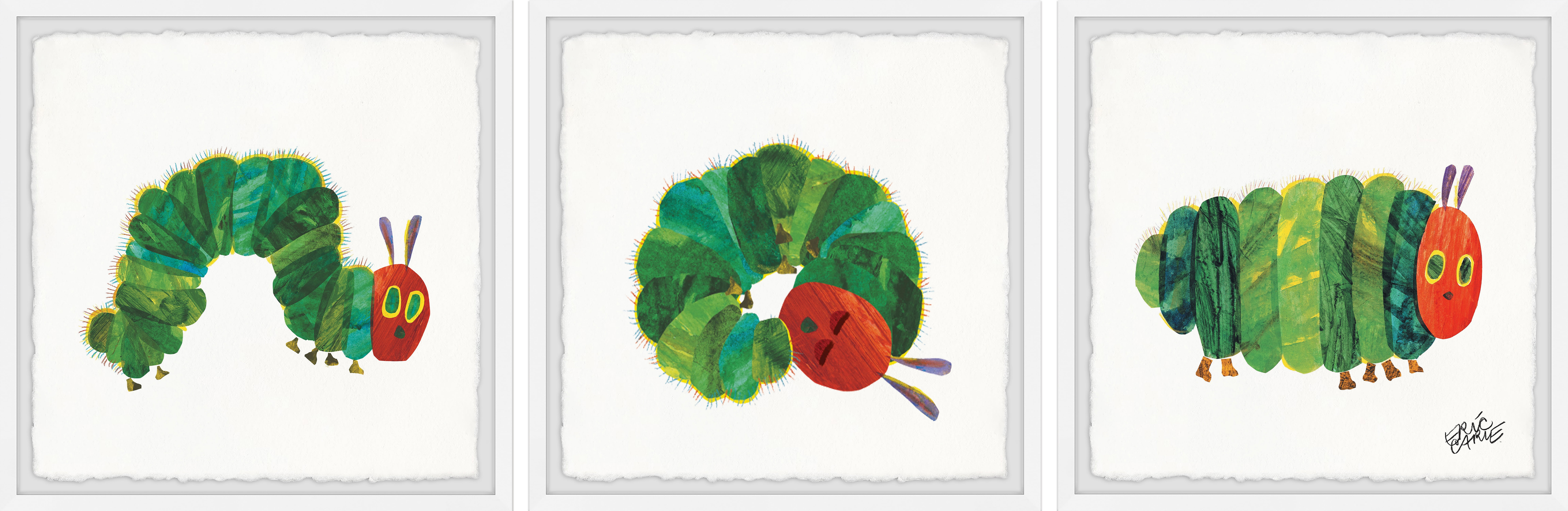 Marmont Hill Harmless Caterpillar Triptych by Eric Carle, 18" x 54"