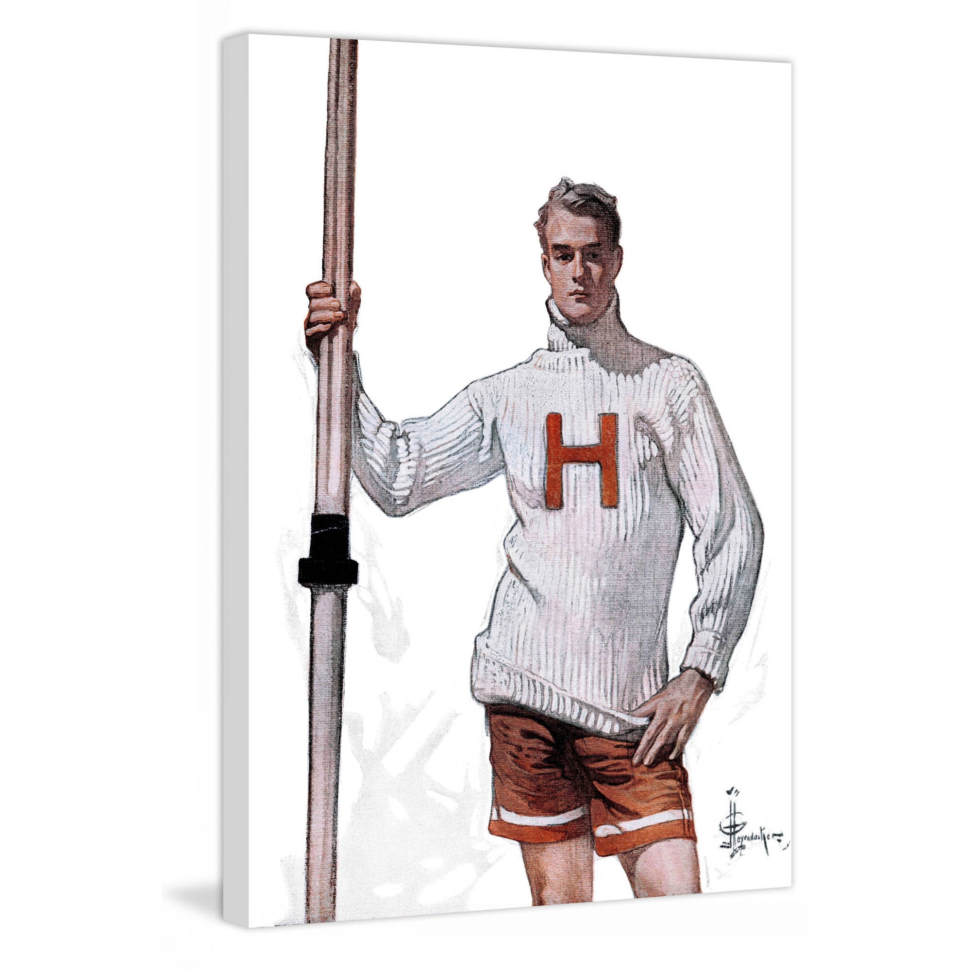 Marmont Hill Inc Marmont Hill - "Harvard Pole Vaulter" by J.C. Leyendecker Painting Print on Canvas