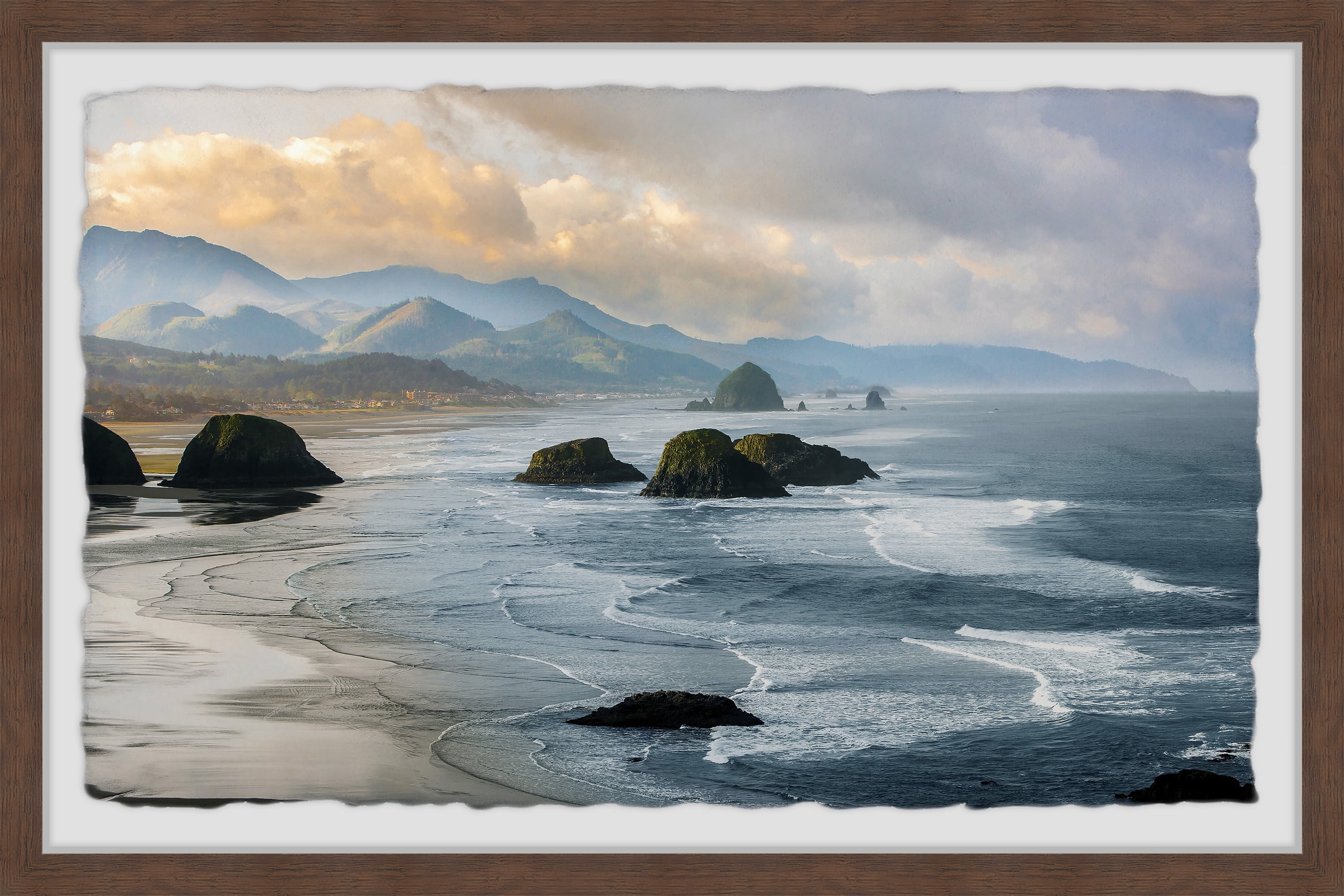 Marmont Hill Haystack Rock Formations Framed Wall Art, 8" x 12"