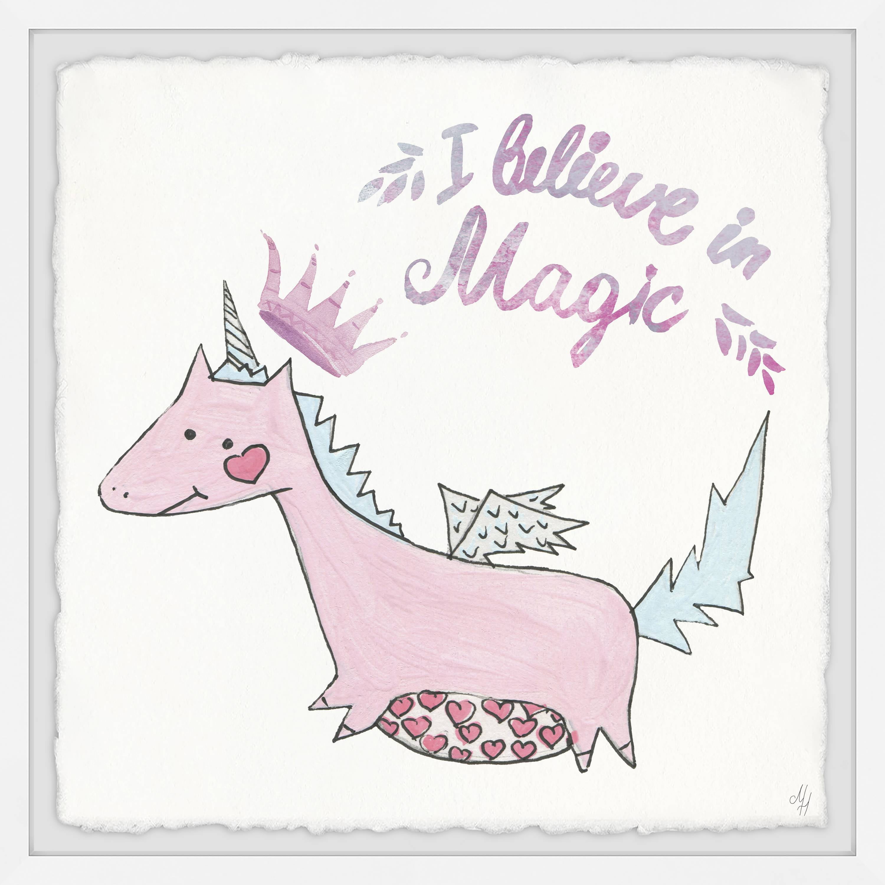 Marmont Hill Heart Tummy Unicorn Framed Wall Art