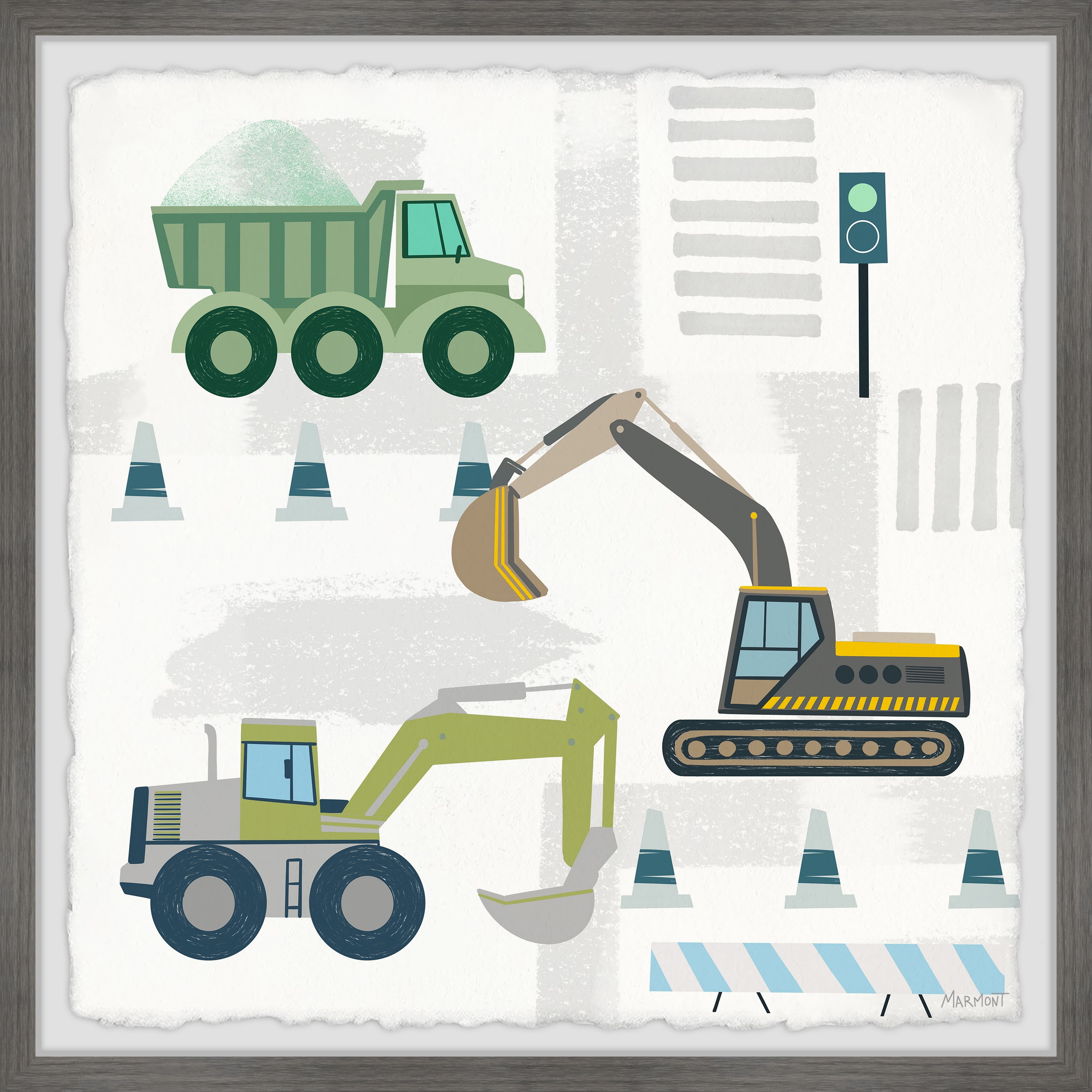 Marmont Hill Heavy Construction Vehicles Framed Wall Art