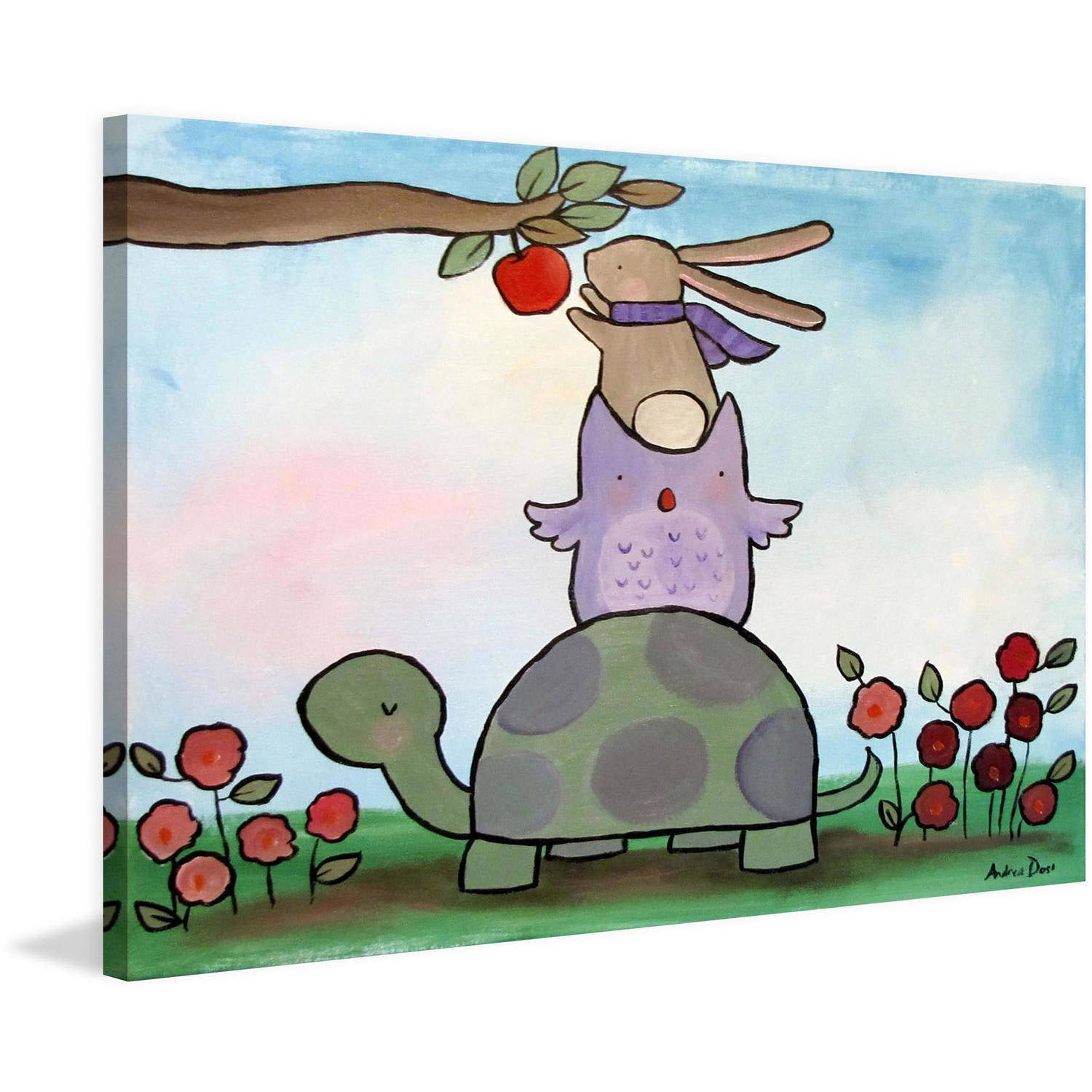 Marmont Hill "Helping Friends" by Andrea Doss Painting Print on Wrapped Canvas