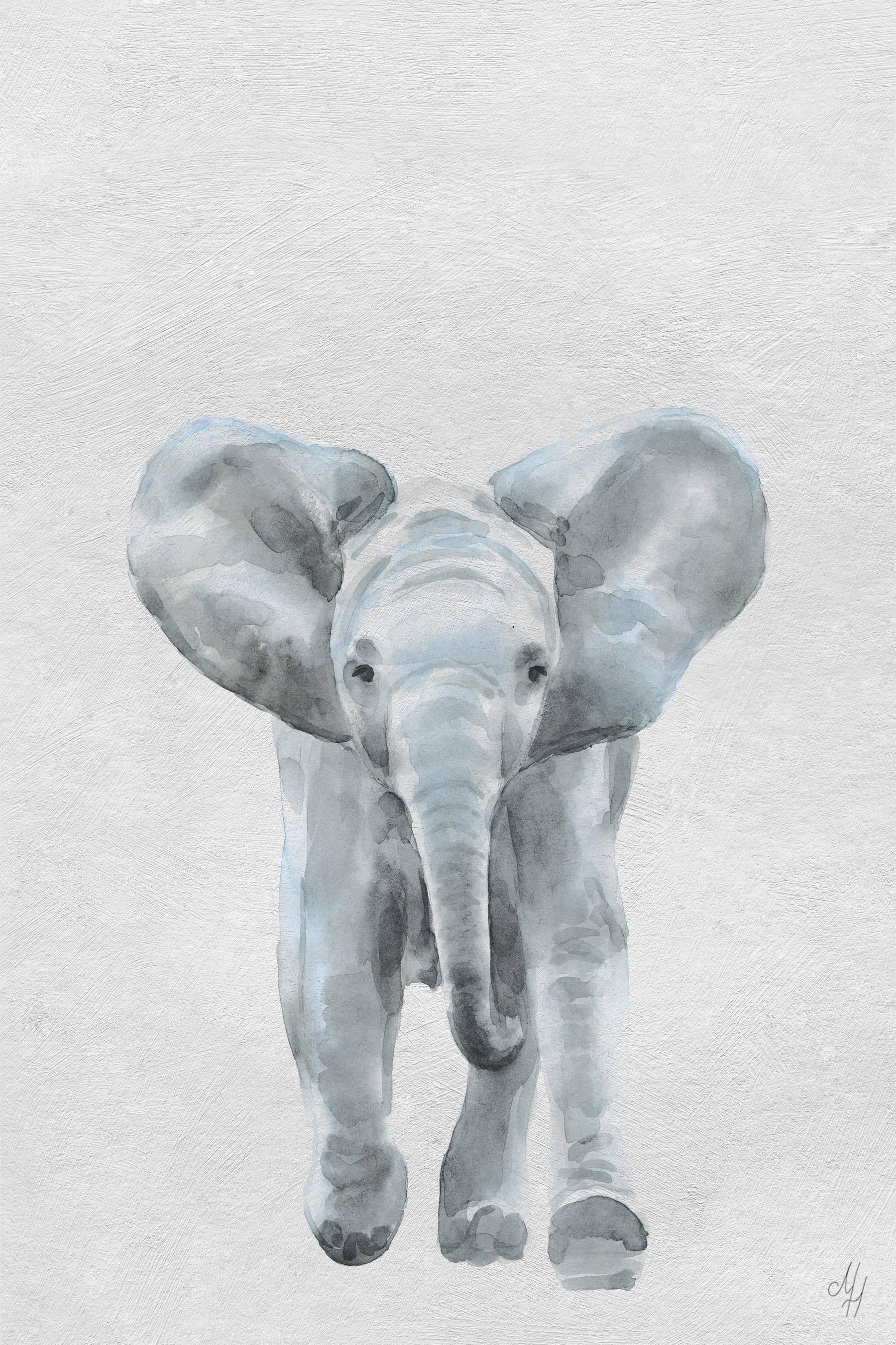 Marmont Hill Here Goes the Elephant II Canvas Wall Art