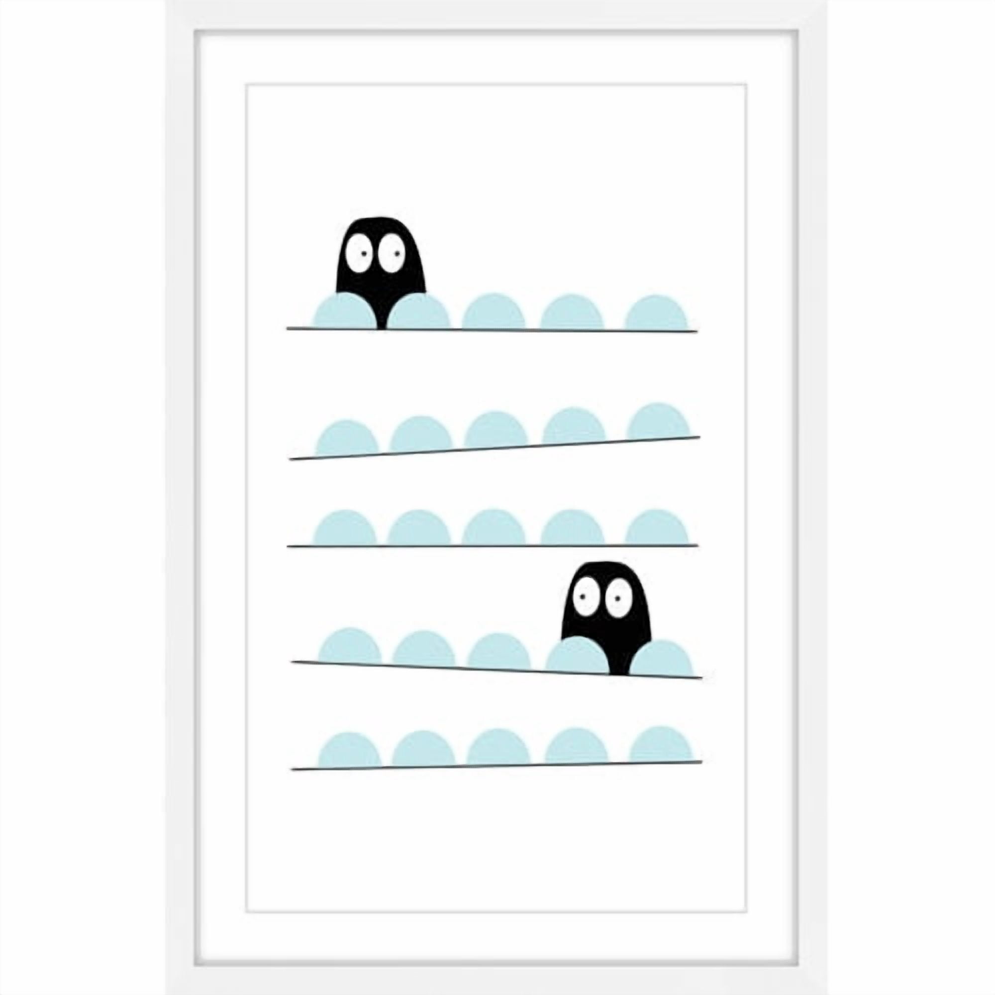 Marmont Hill "Hiding in Blue" by Katarina Snygg Framed Painting Print