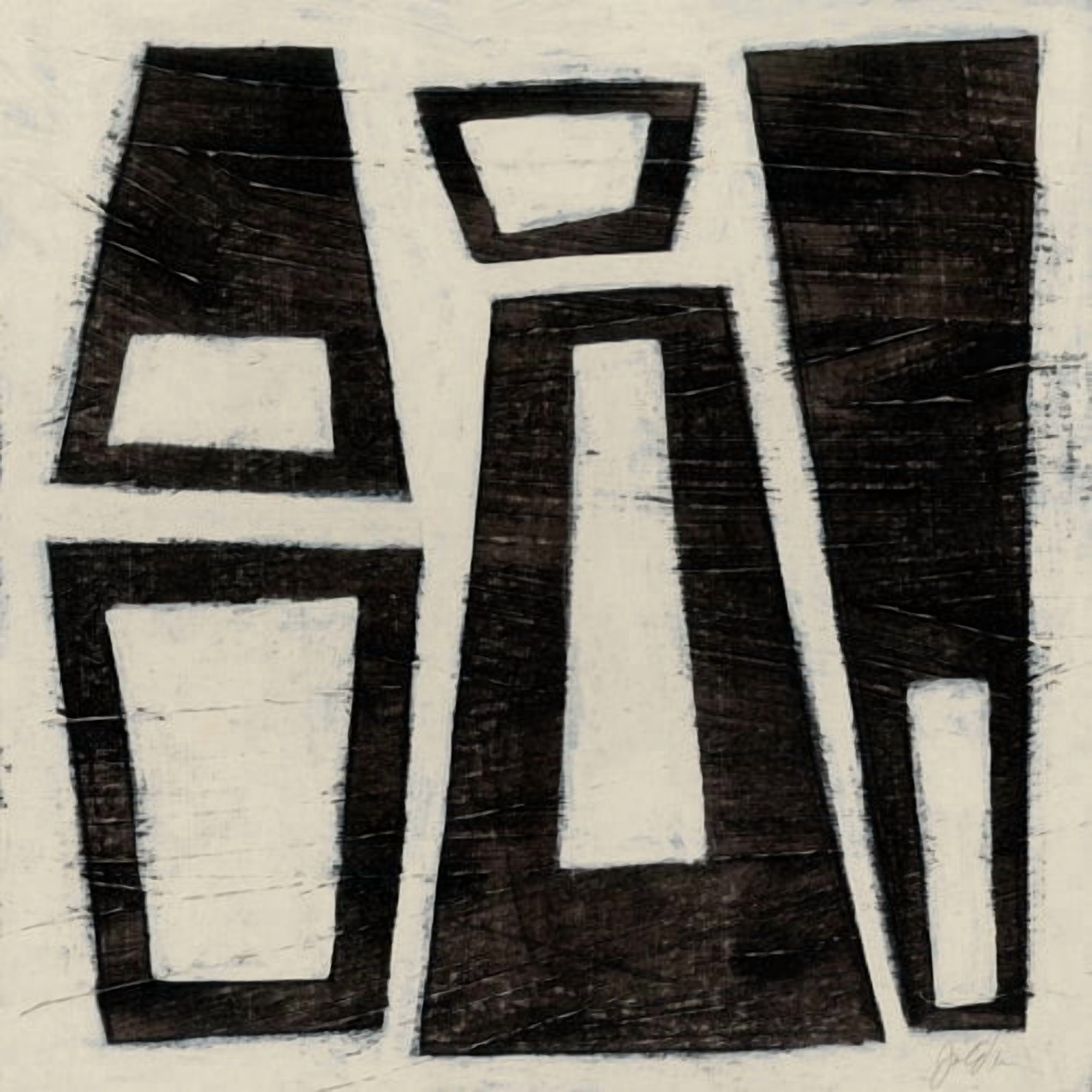 Marmont Hill "Hieroglyph IV" Painting Print on Wrapped Canvas