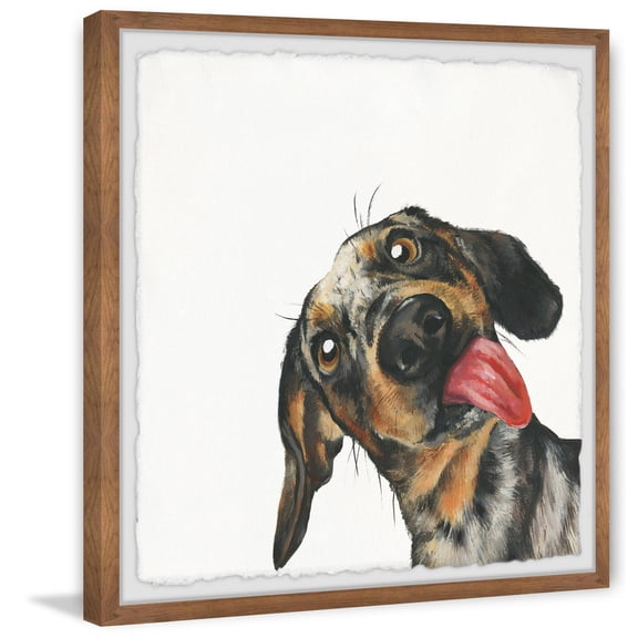 Marmont Hill "Hilarious Dog" Framed Painting Art Print, 12.00" x 1.50"