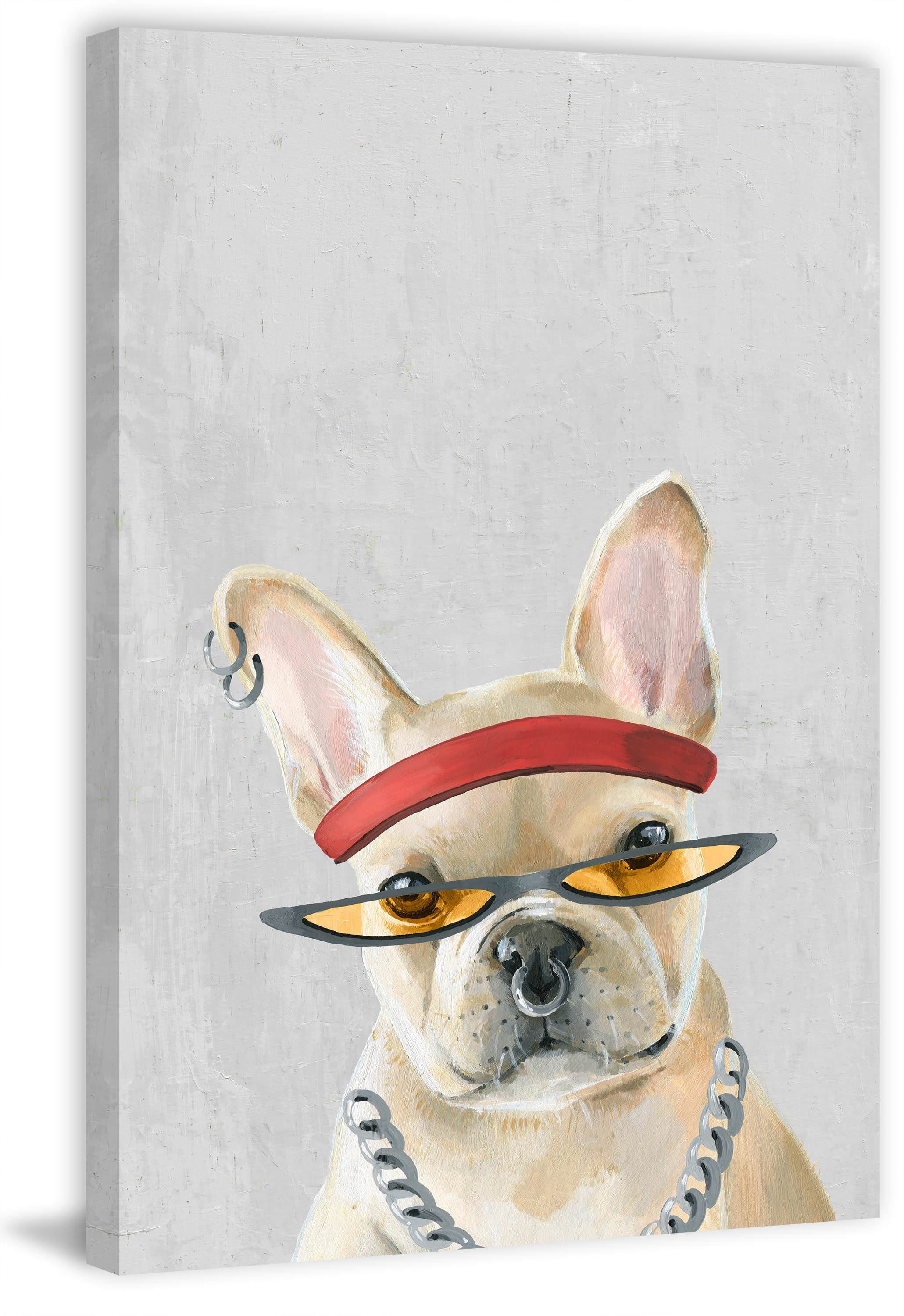 Marmont Hill "Hip-hop Dog" Painting Print on Wrapped Canvas