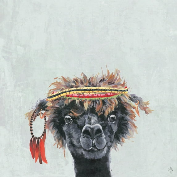 Marmont Hill Hippie Llama II Canvas Wall Art