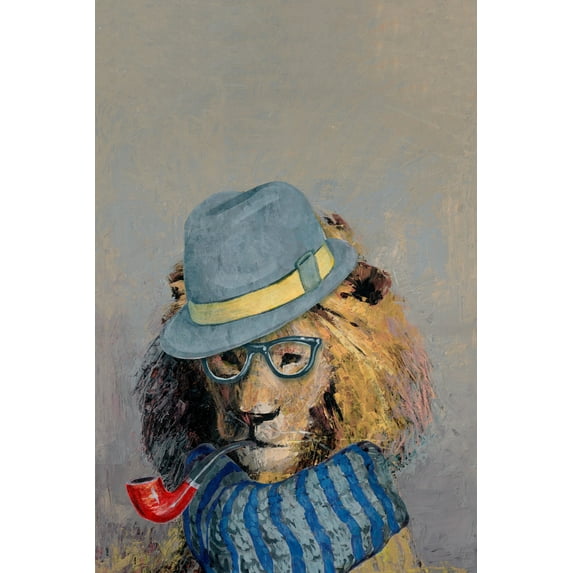 Marmont Hill Hipster Lion Canvas Wall Art