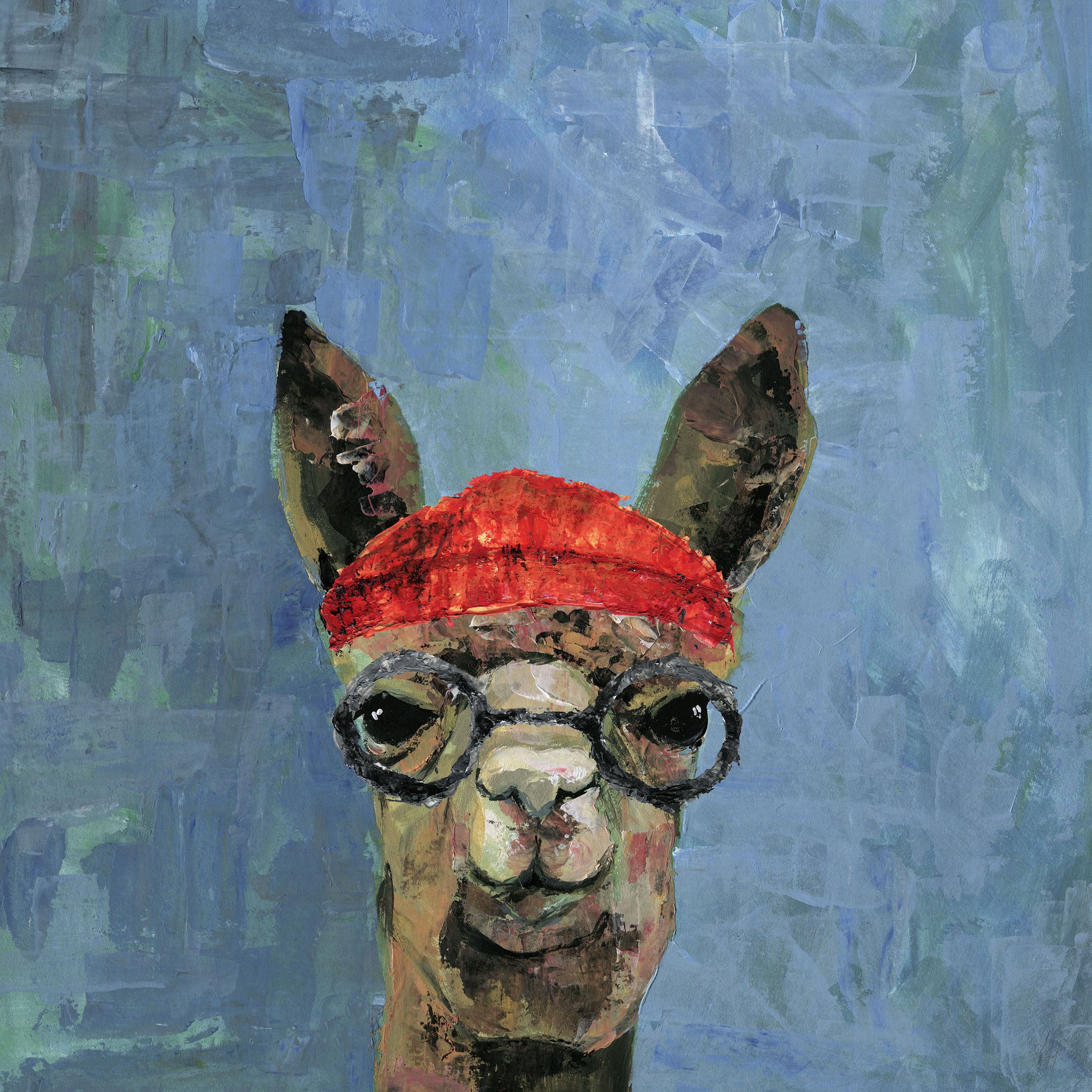 Marmont Hill Hipster Llama Canvas Wall Art - Walmart.com