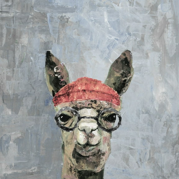 Marmont Hill Hipster Llama II Canvas Wall Art