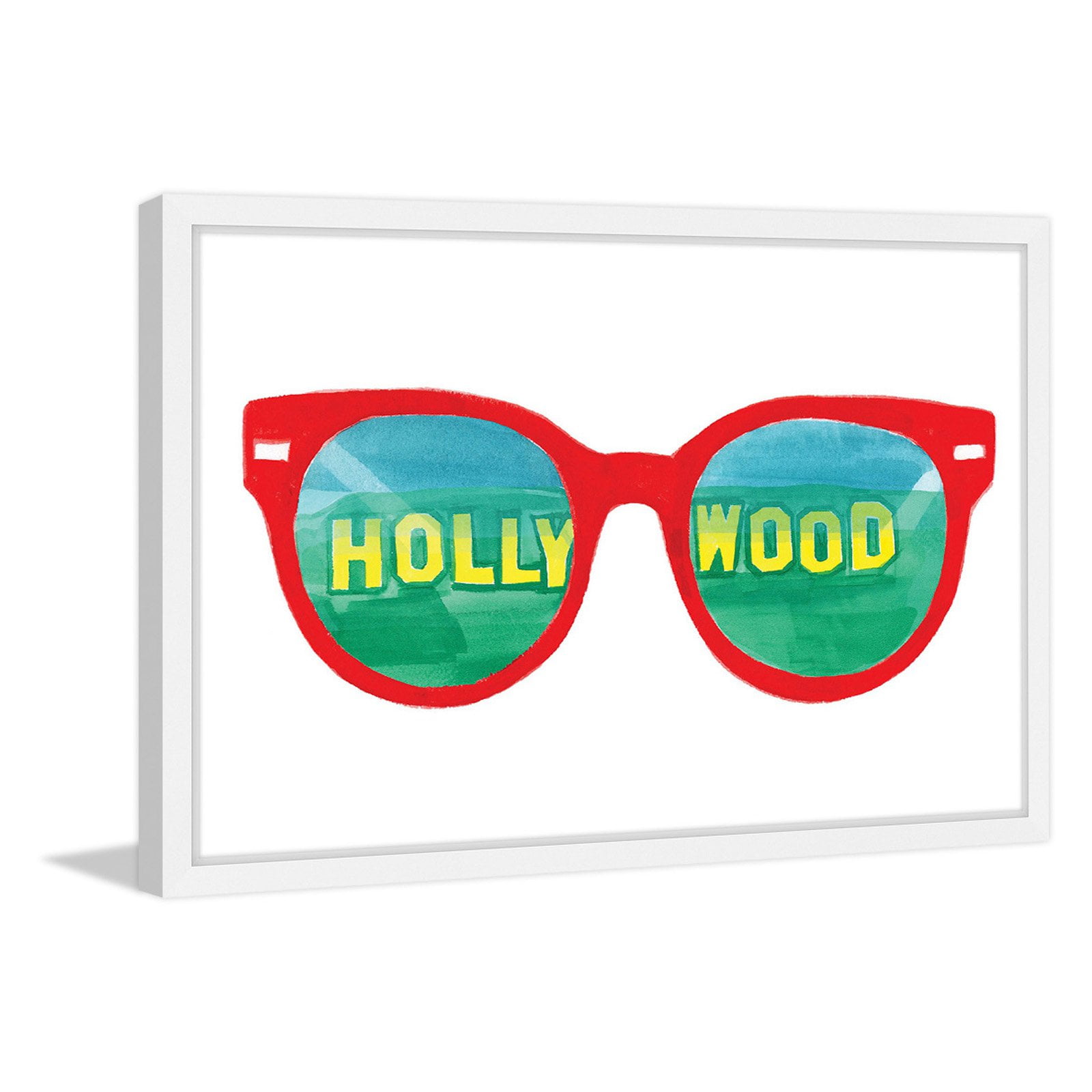 Marmont Hill "Hollywood Glasses" by Molly Rosner Framed Painting Print