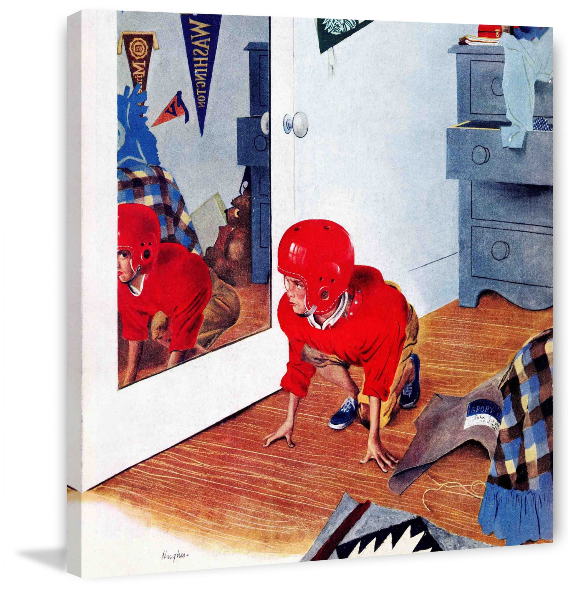 Marmont Hill Home Football by George Hughes Painting Print on Canvas