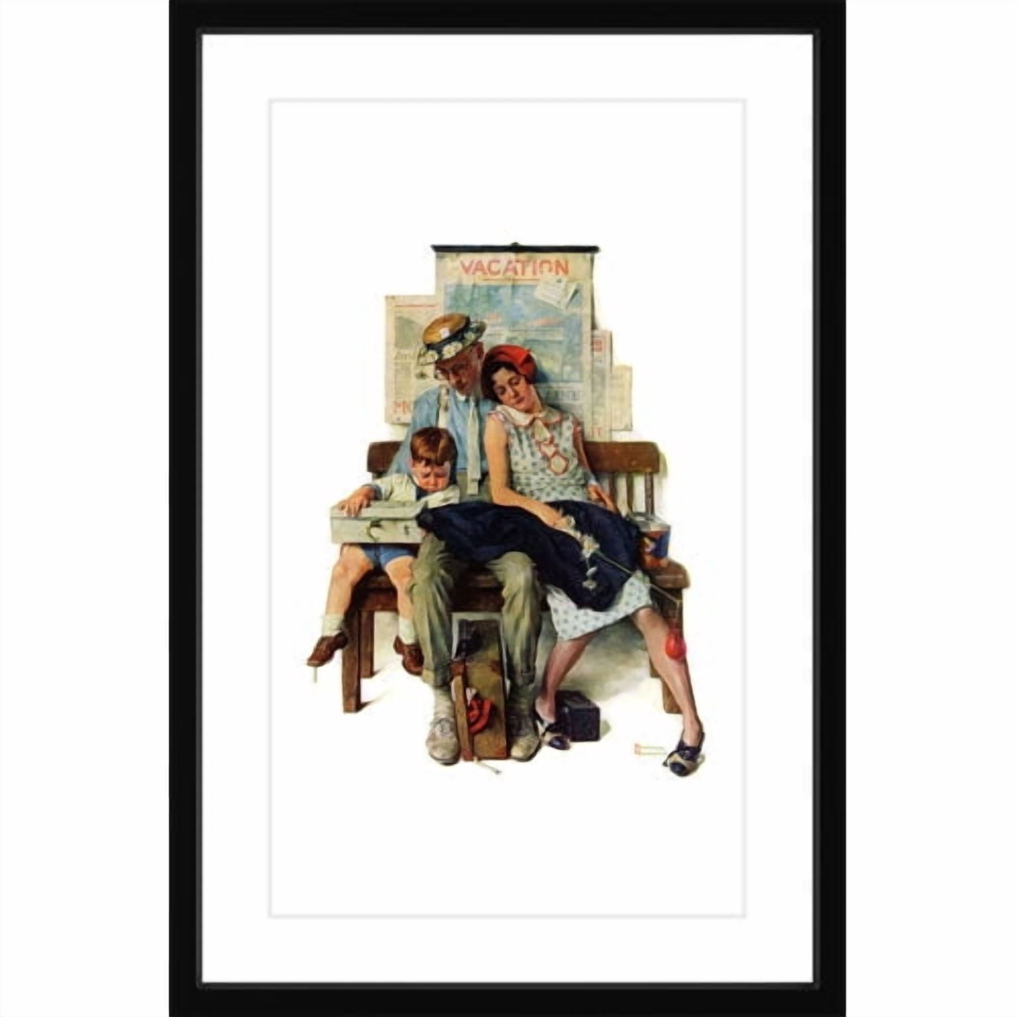 Marmont Hill 'Home From Vacation' by Norman Rockwell Framed Painting Print