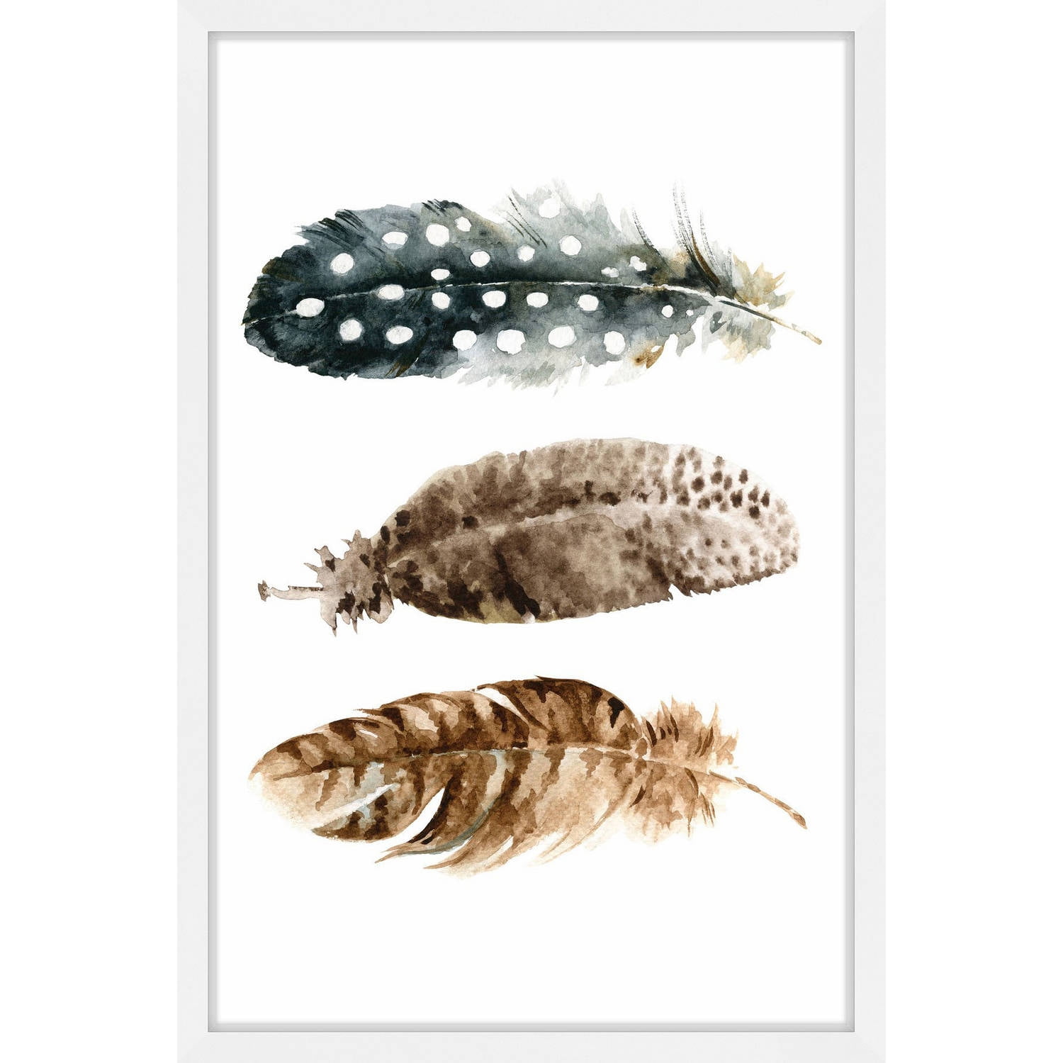 Marmont Hill "Horizontal Feathers" by Shayna Pitch Framed Painting Print