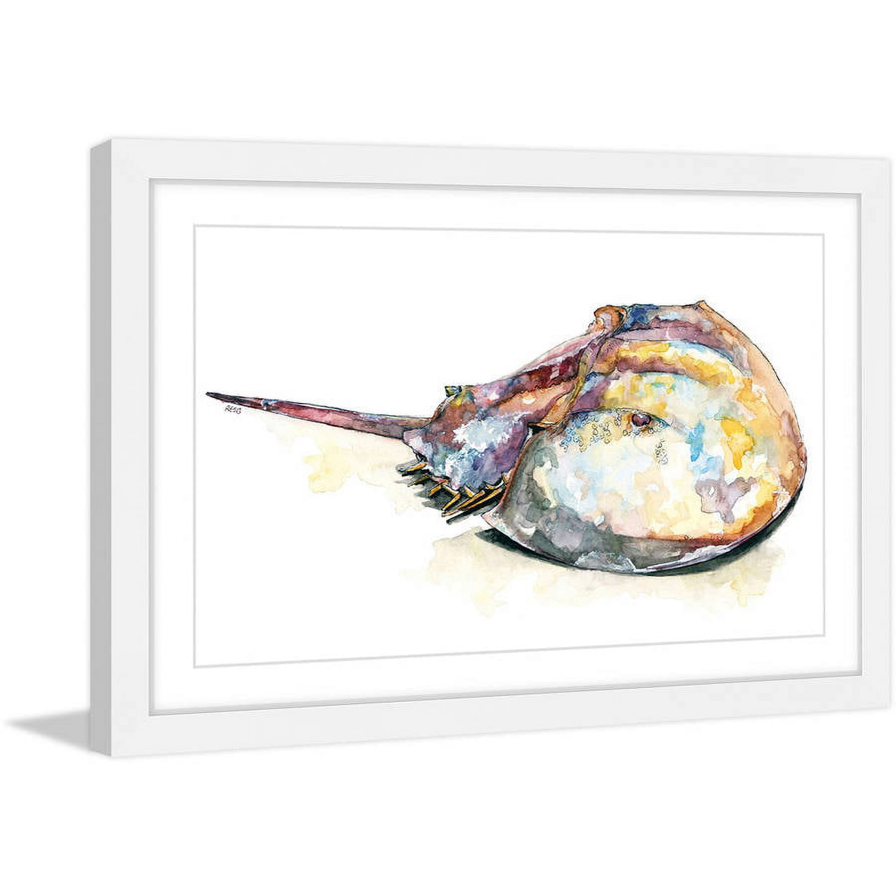 Marmont Hill "Horseshoe Crab" by Rachel Byler Framed Painting Print