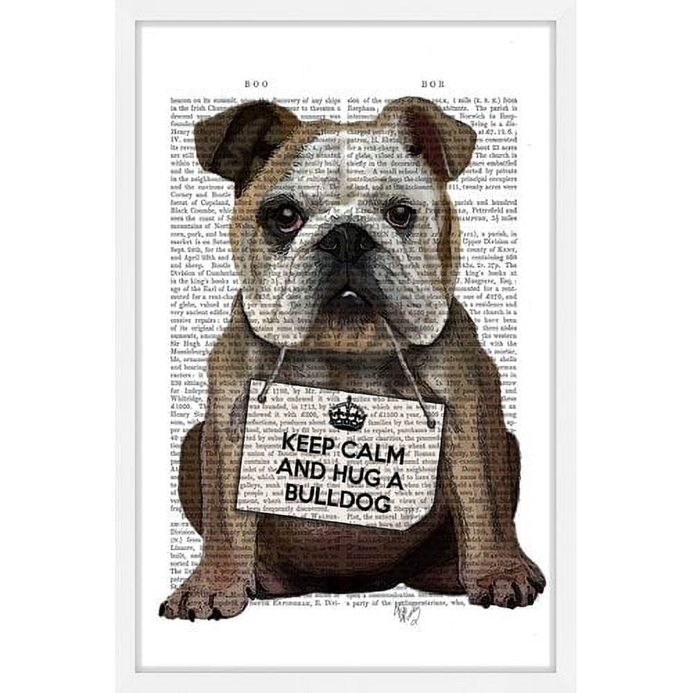 Marmont Hill "Hug a Bulldog" Framed Painting Print