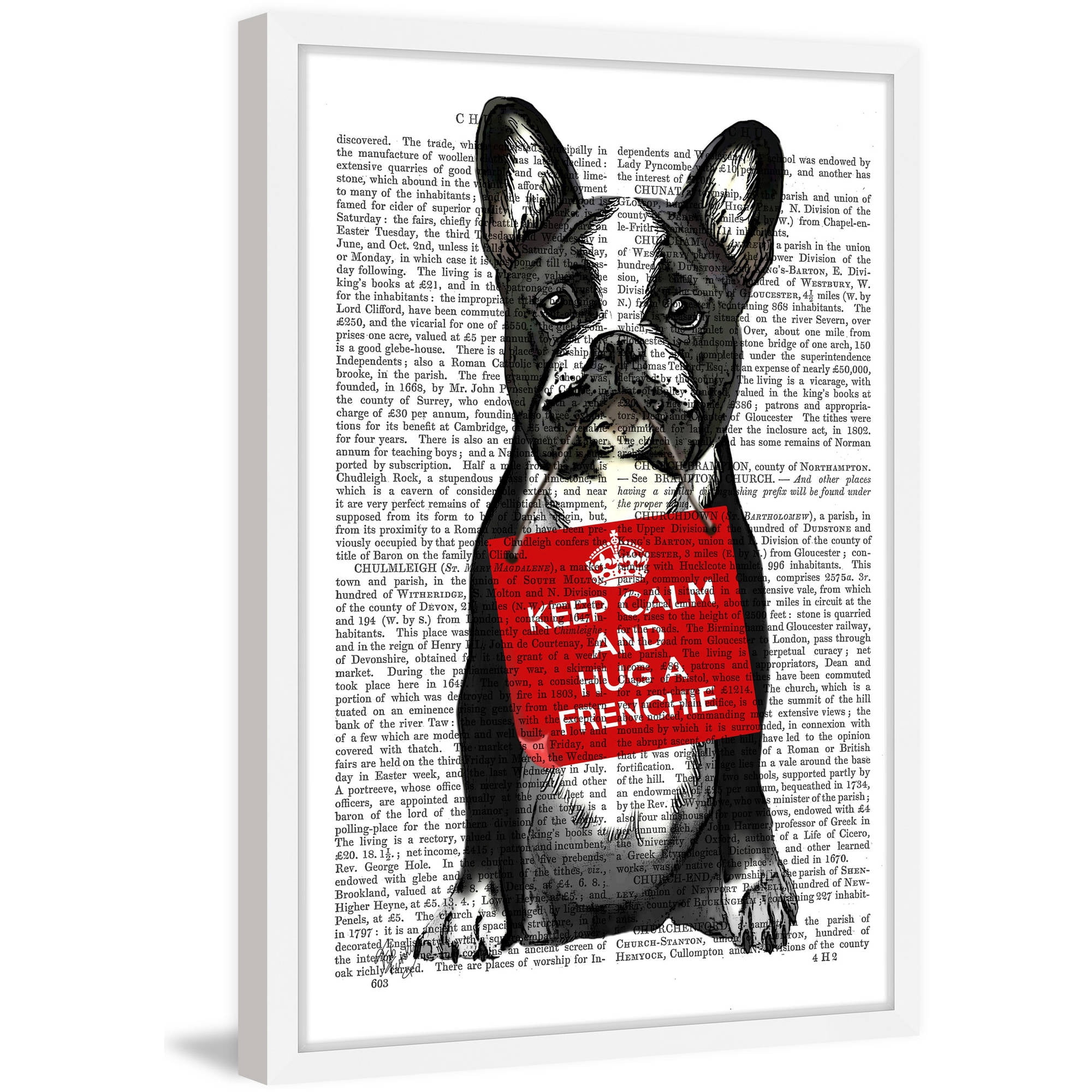 Marmont Hill "Hug a Frenchie" Framed Painting Print