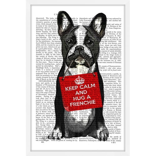 Marmont Hill "Hug a Frenchie" Framed Painting Print