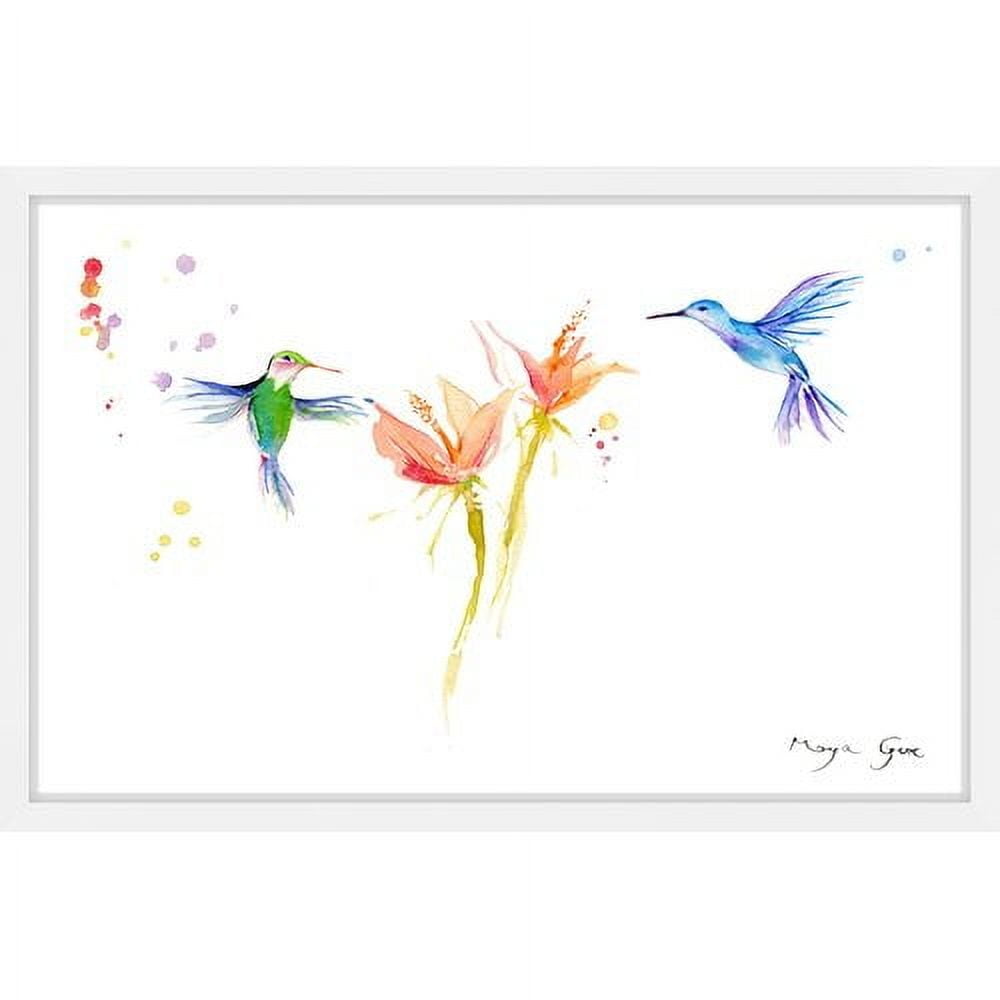 Marmont Hill "Hummingbirds Hover" by Maya Gur Framed Painting Print