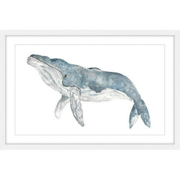 Marmont Hill "Humpback Whale" by Thimble Sparrow Framed Painting Print