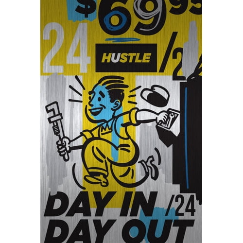 Marmont Hill "Hustle I" by Josh Ruggs Painting Print on Brushed Aluminum