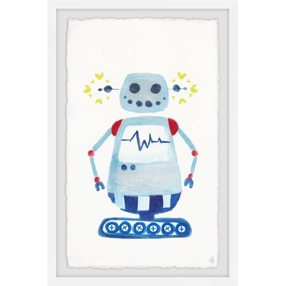Marmont Hill I Am A Blue Robot Framed Wall Art Print, 20.00" x 1.50"