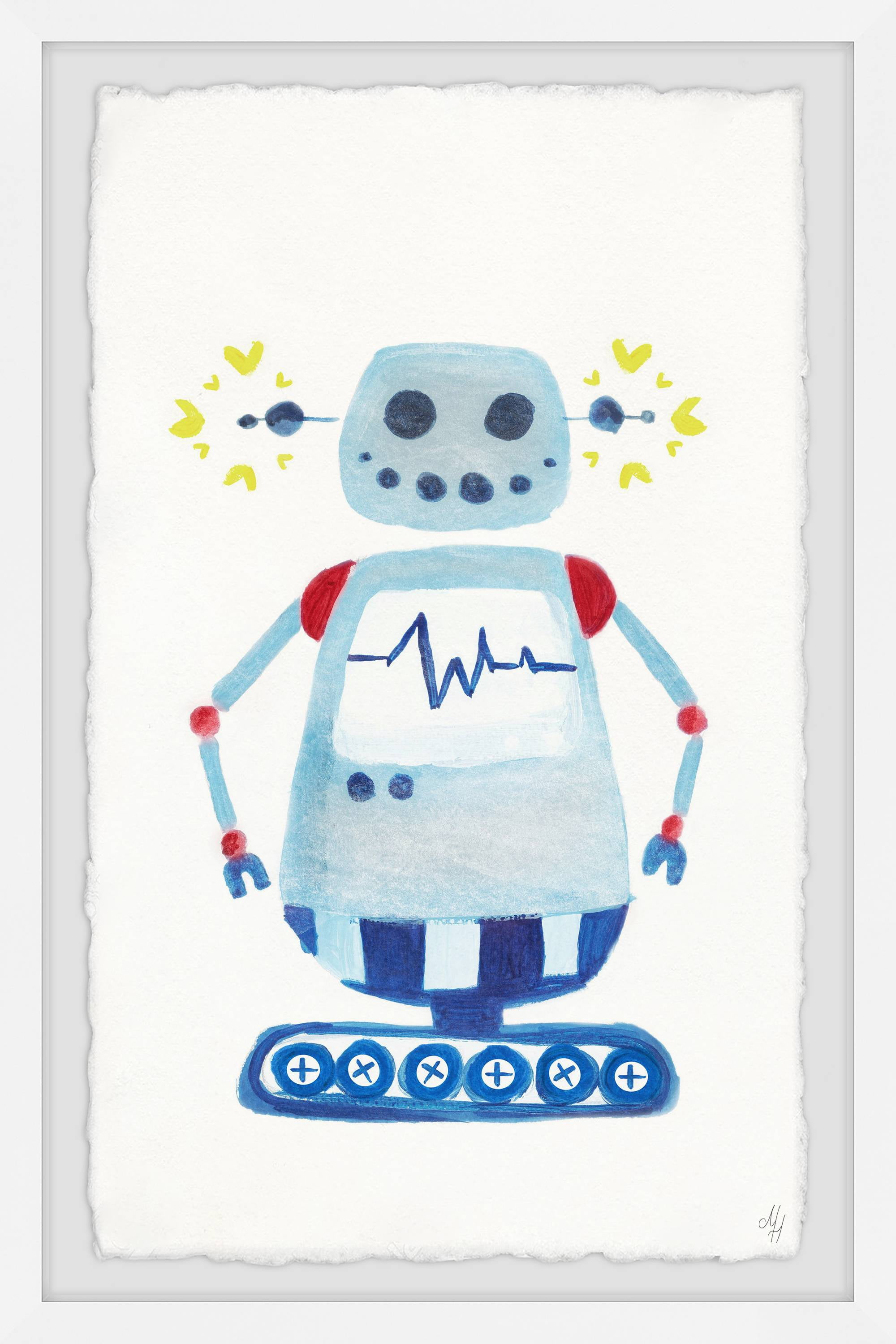 Marmont Hill I Am A Blue Robot Framed Wall Art Print, 24.00" x 1.50"
