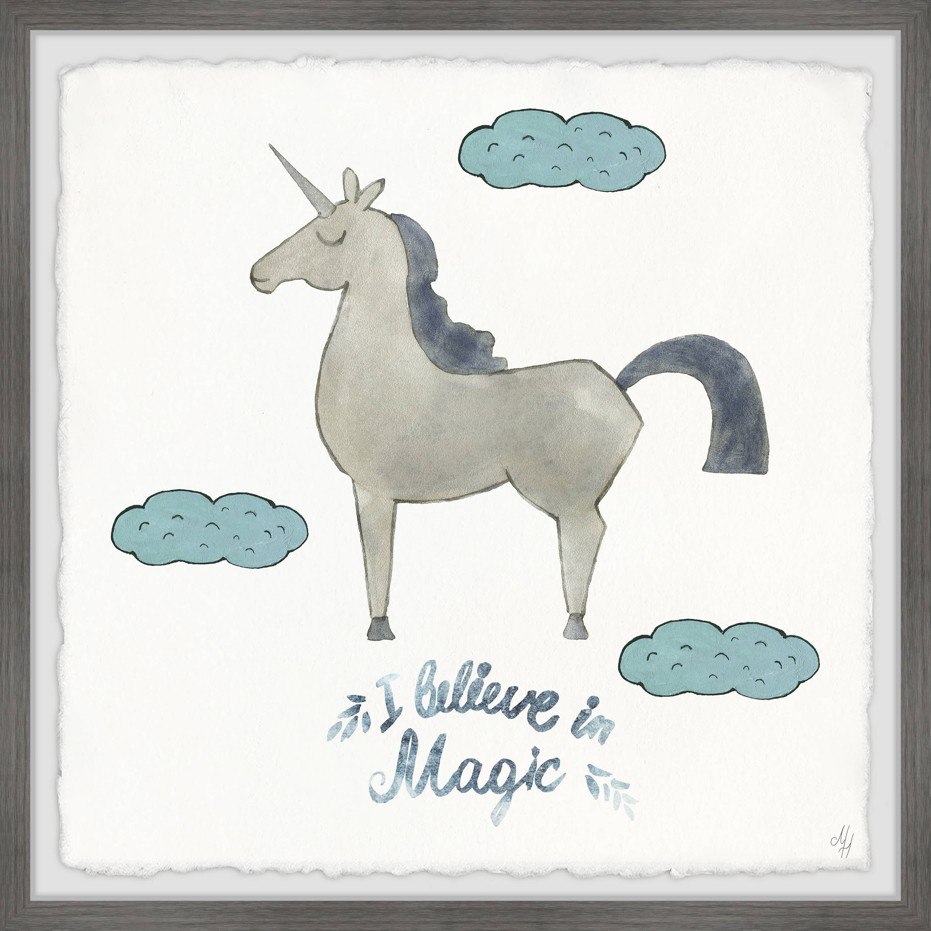 Marmont Hill I Believe In Magic – Unicorn Framed Wall Art, 18.00" x 1.50"