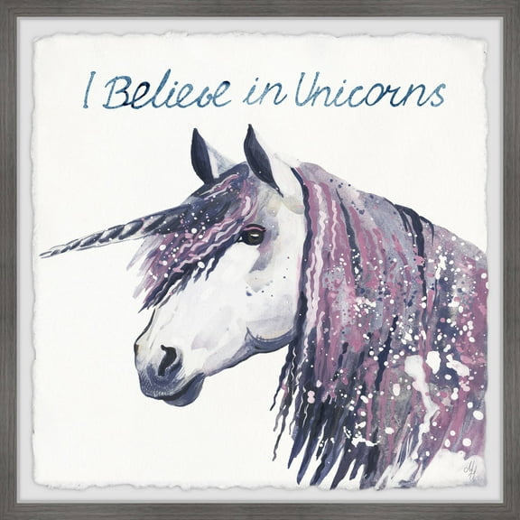 Marmont Hill I Believe Unicorns Ii Framed Wall Art, 12.00" x 1.50"
