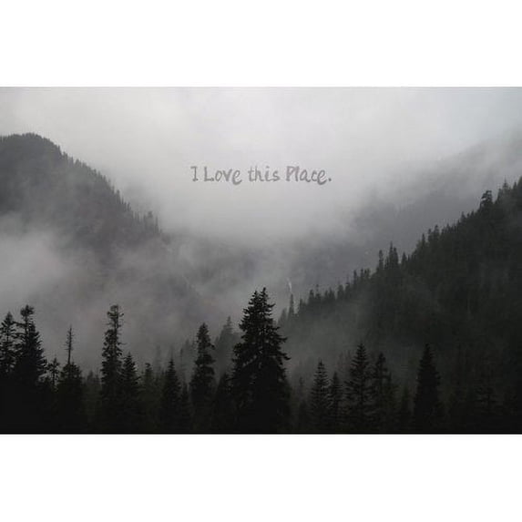 Marmont Hill "I Love This Place Text" by Robert Dickinson Painting Print on Canvas