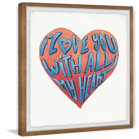 Marmont Hill I Love You with All My Heart II Framed Painting Print-Size:24x24