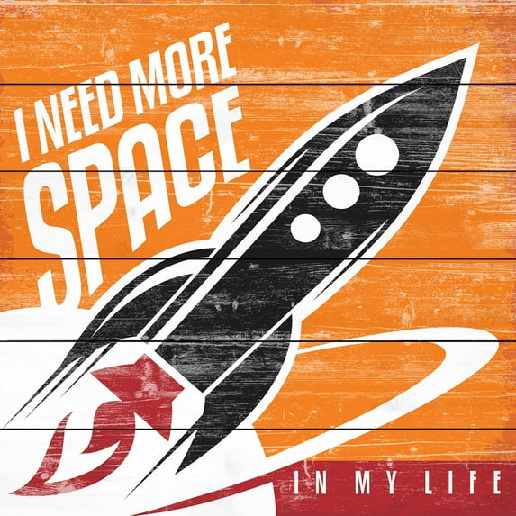 Marmont Hill - "I Need More Space" Painting Print on White Wood